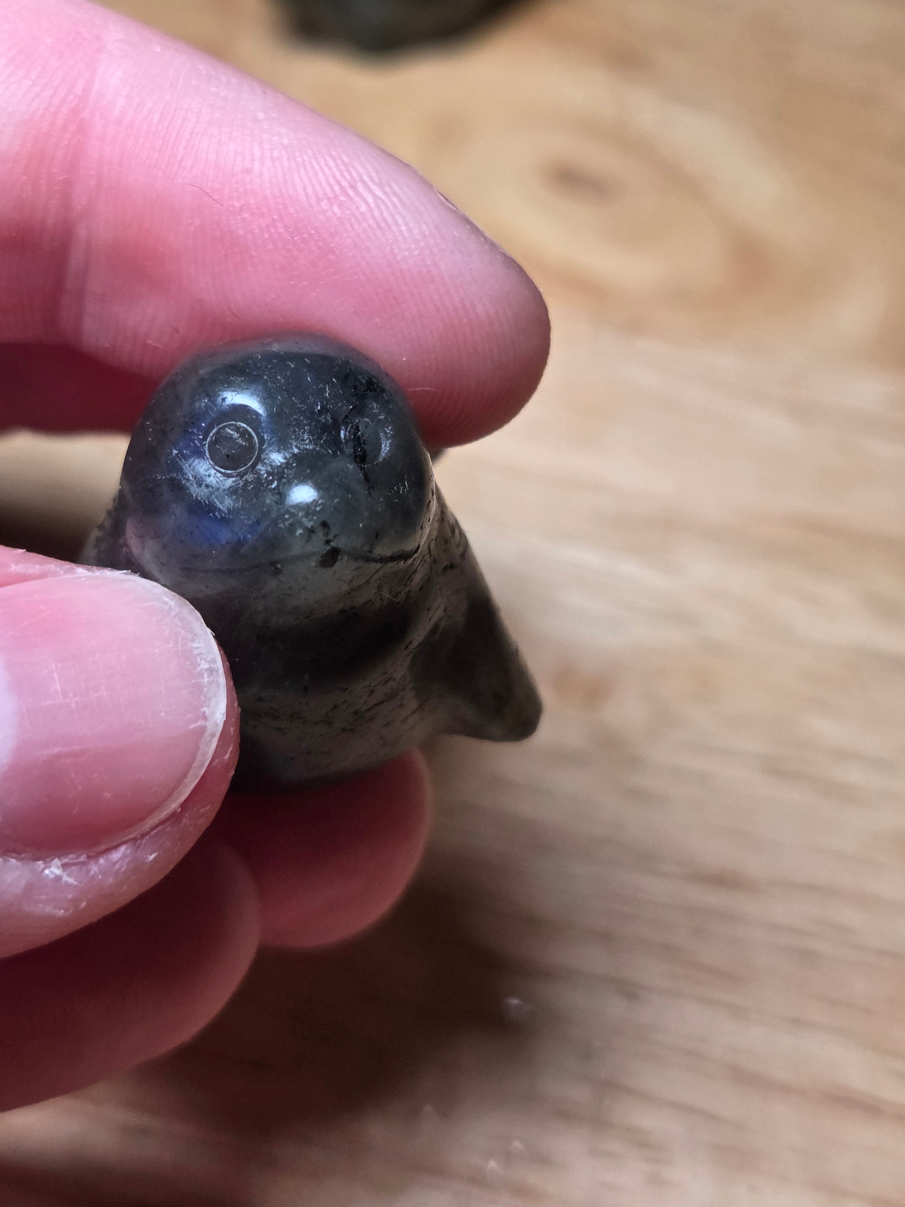 Labradorite crystal Seel carving