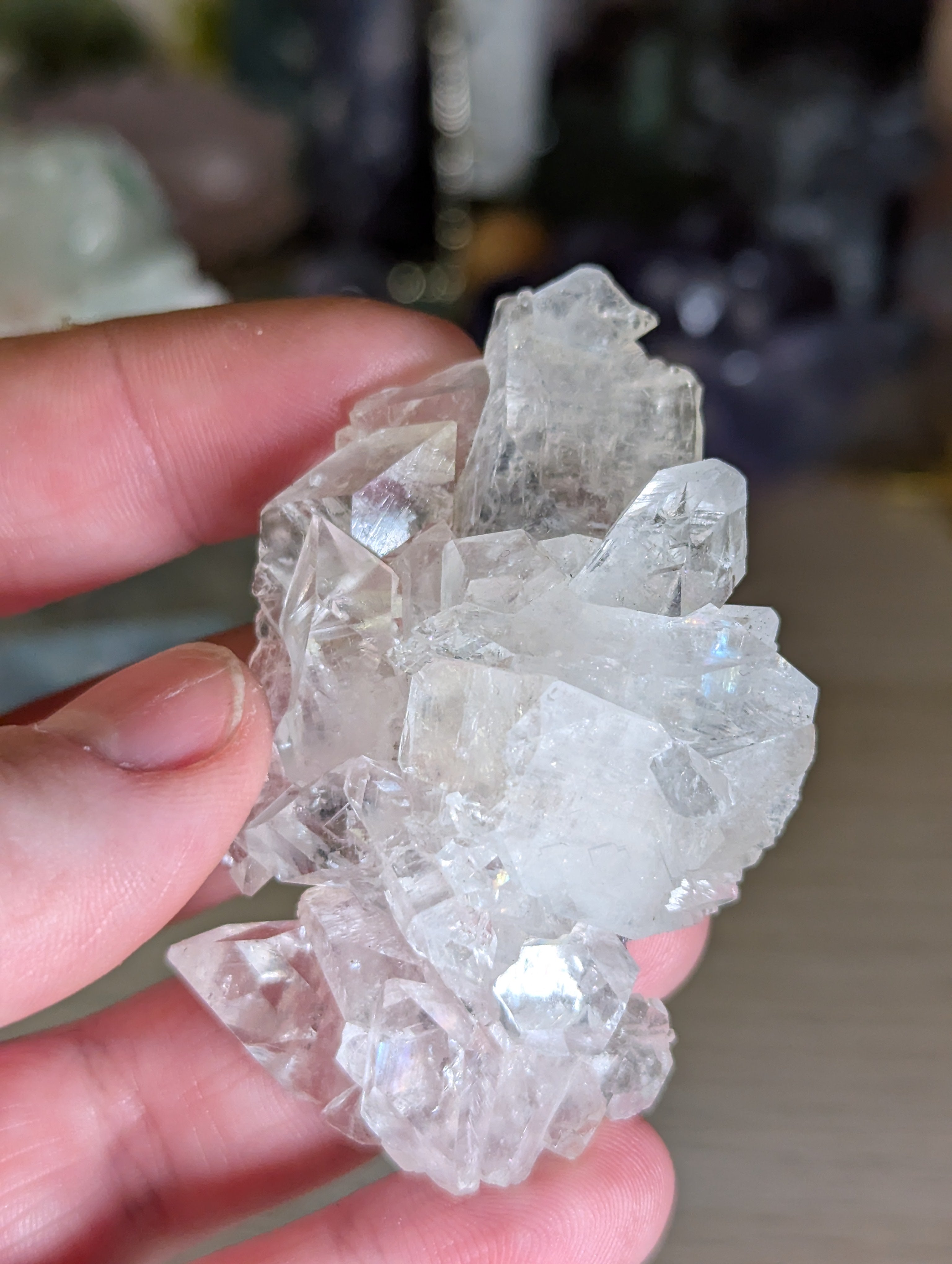 Stunning Crystal diamond Apophyllite incase