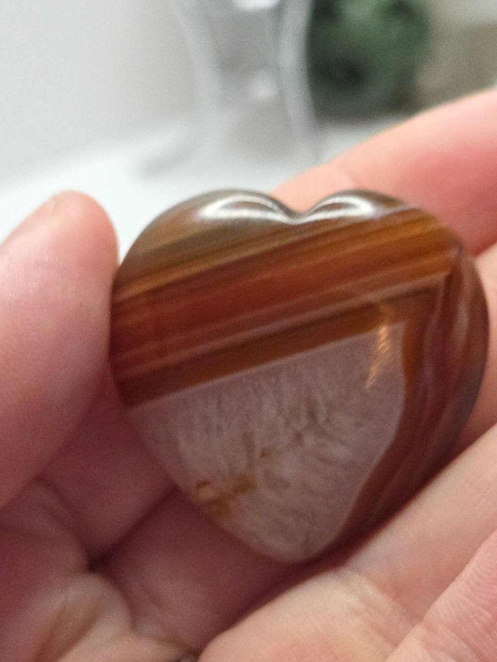 Carnelian crystal heart carving