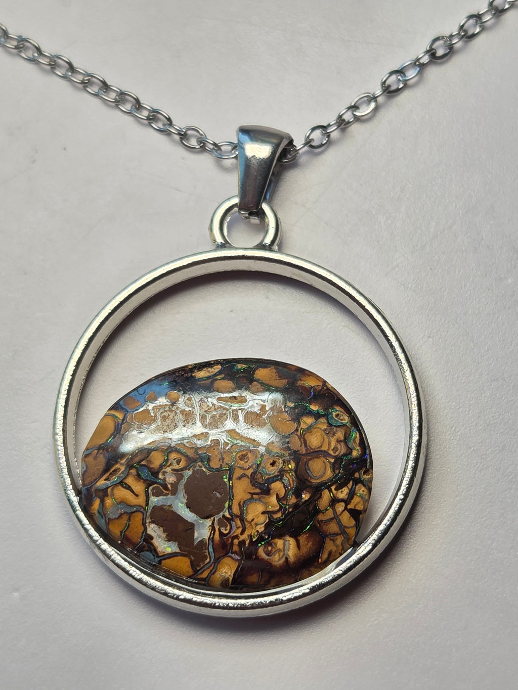 Australian bolder opal high-quality necklace