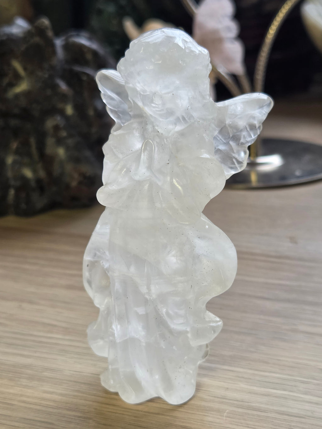 Clear quartz crystal Angel  10cm