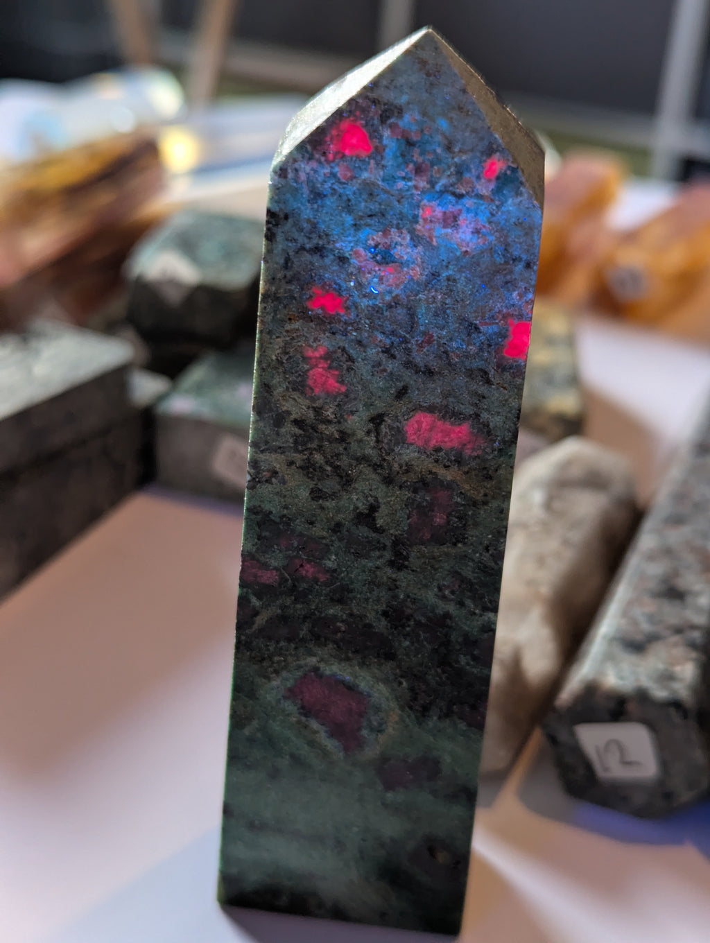 Ruby in golden  vain emerald crystal tower