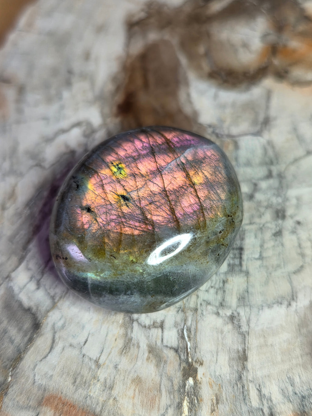Labradorite crystal palm stone