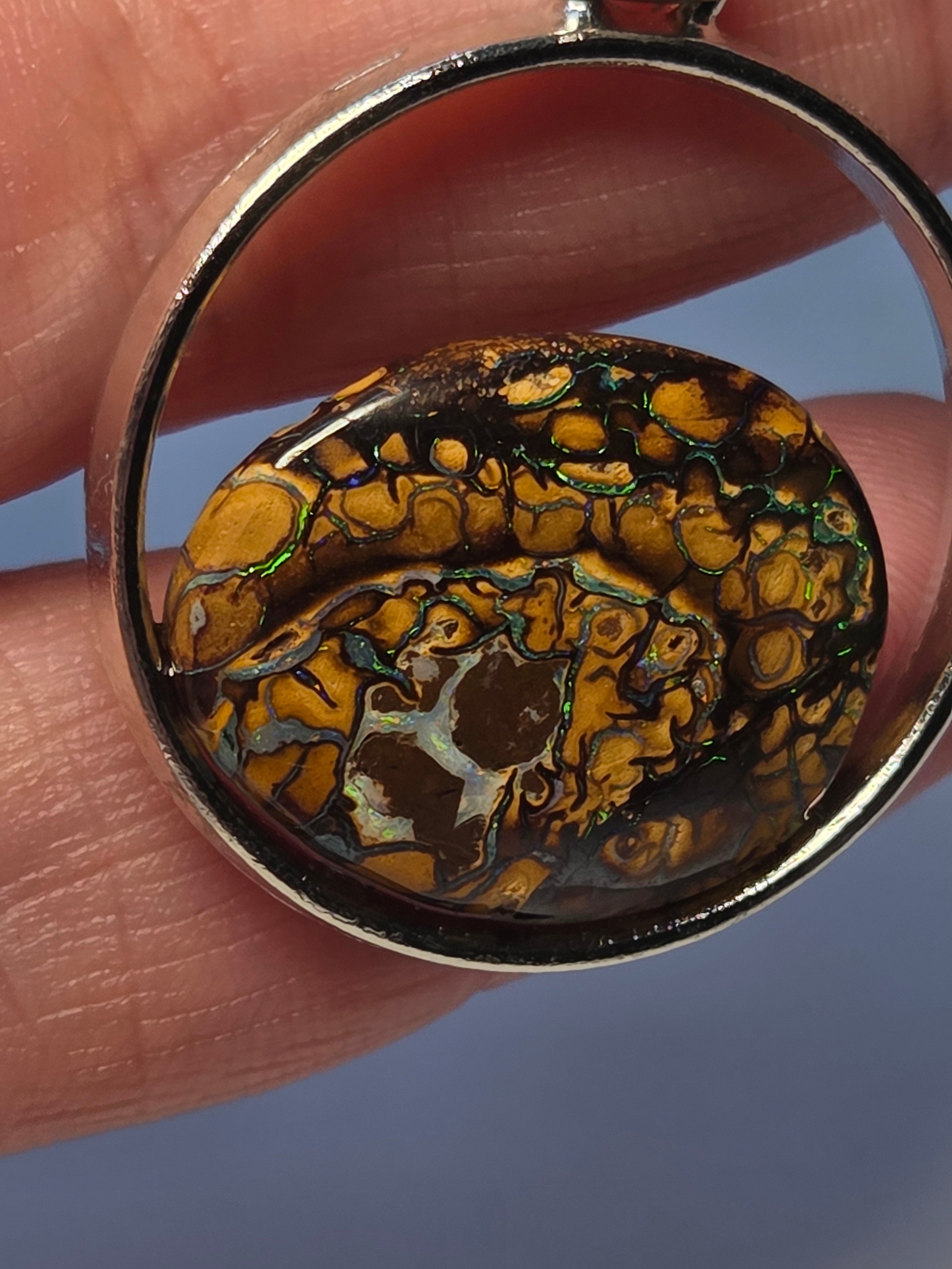 Australian bolder opal high-quality necklace
