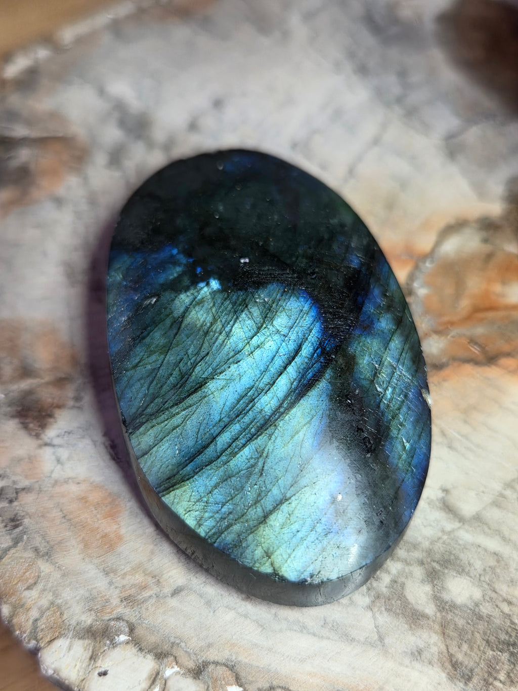 Labradorite crystal palm stone
