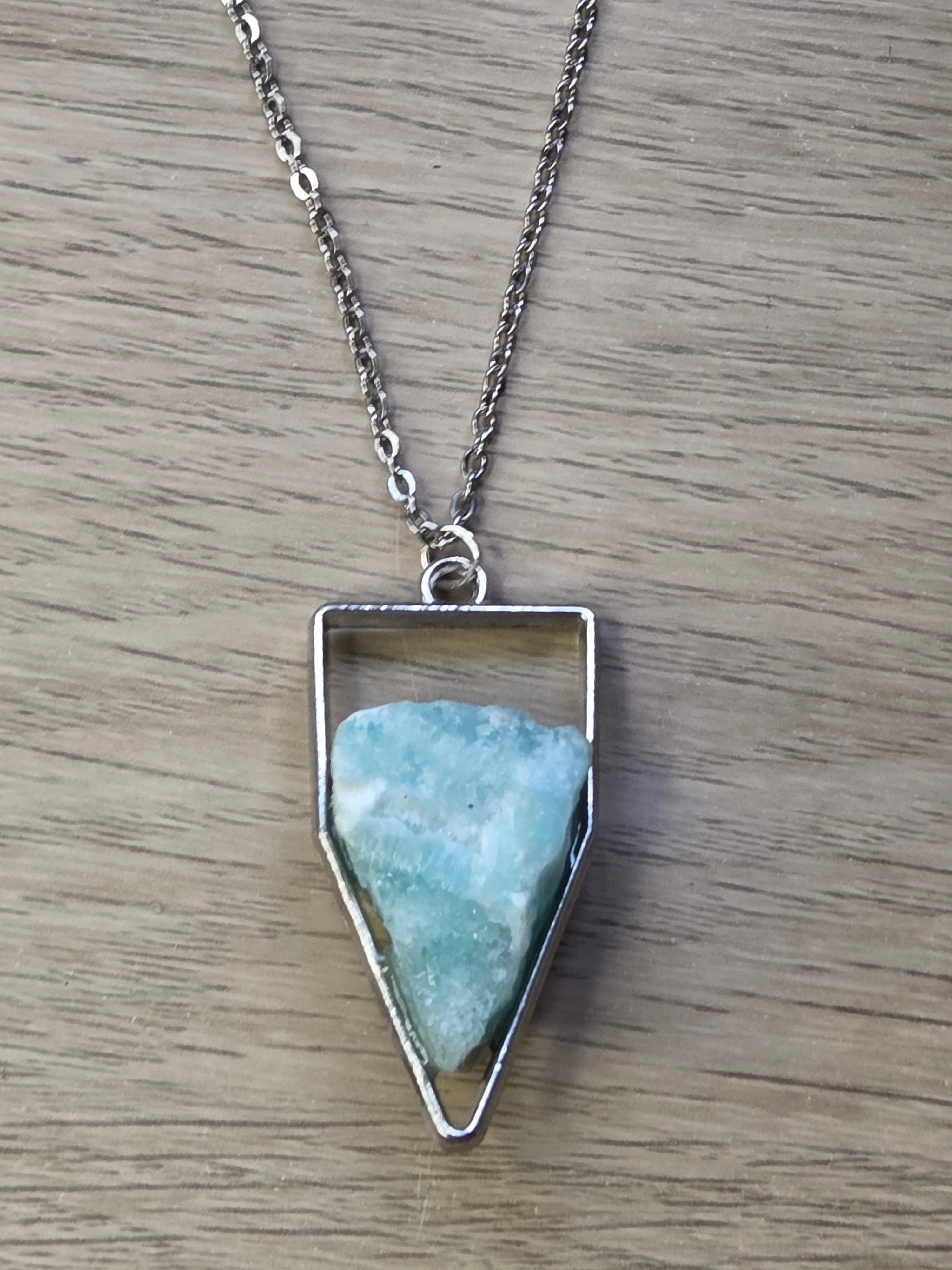 Hemimorphite crystal handmade necklace