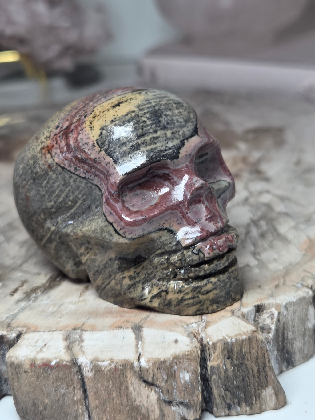Beautiful picture jasper crystal skull