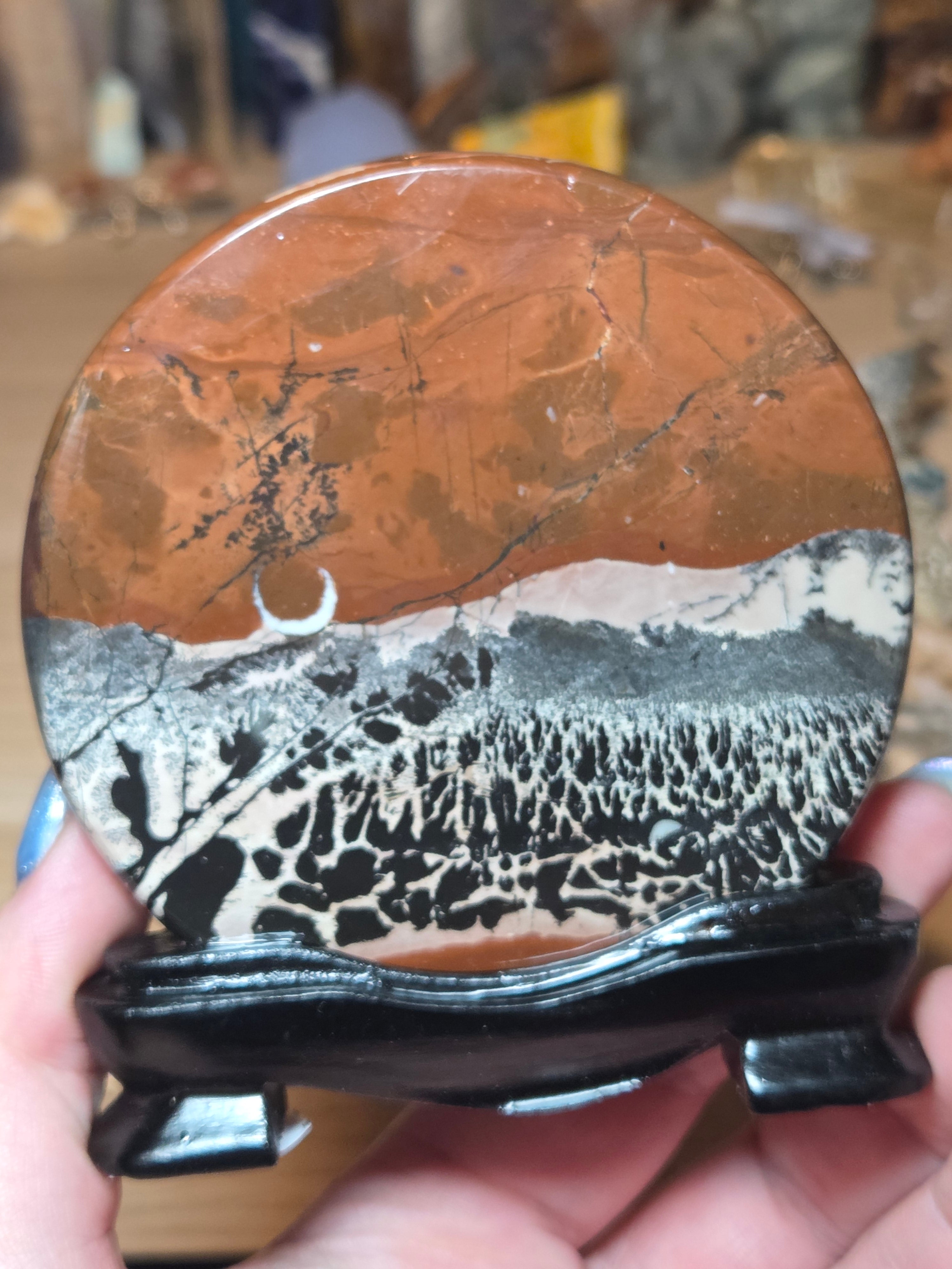 Picture Jasper crystal slice with stand
