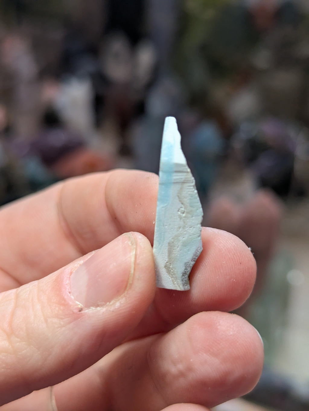 Raw Larimar crystal tower