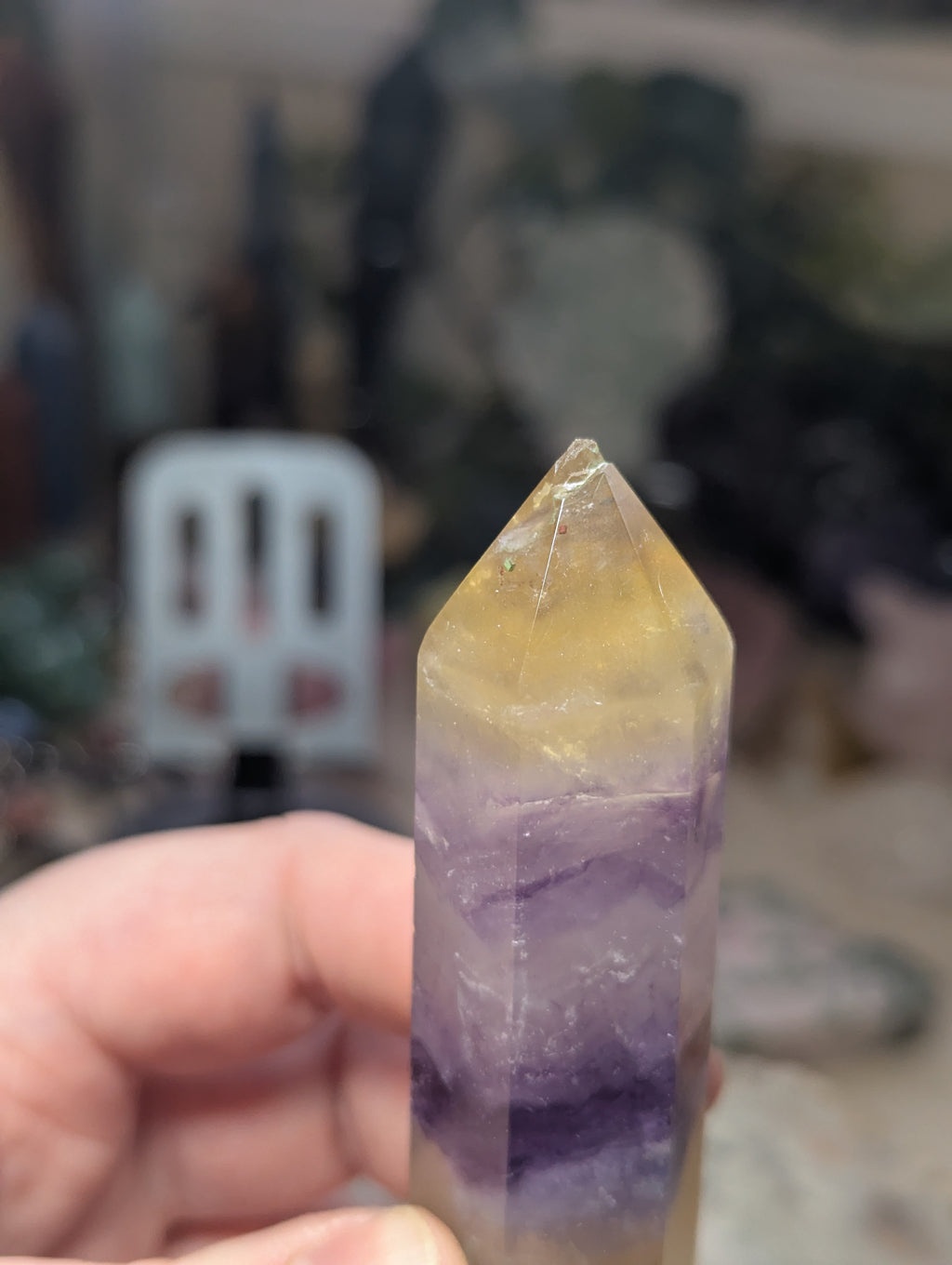 Hospital - mango flourite crystal tower over 15cm