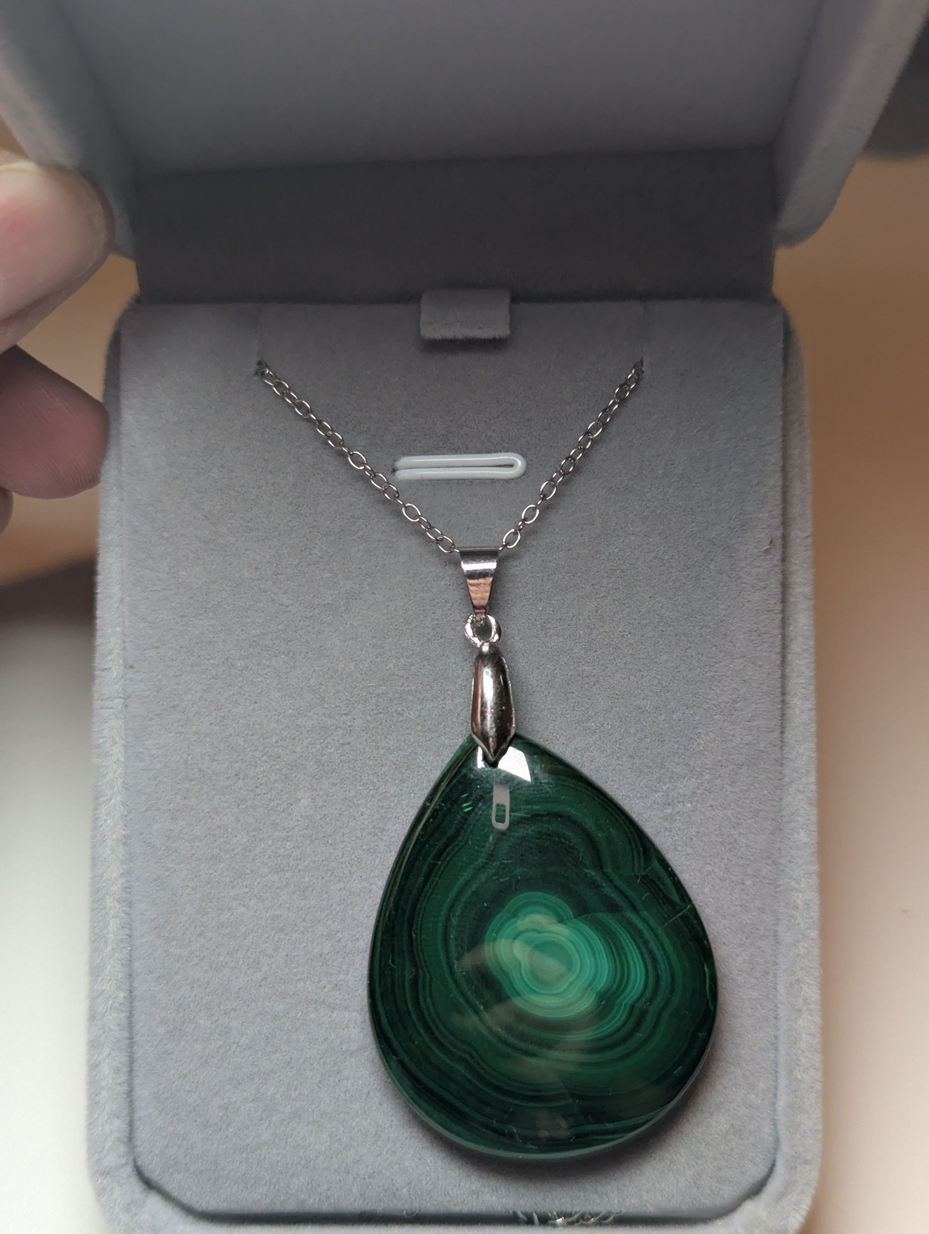 Malicite crystal teardrop handmade necklace