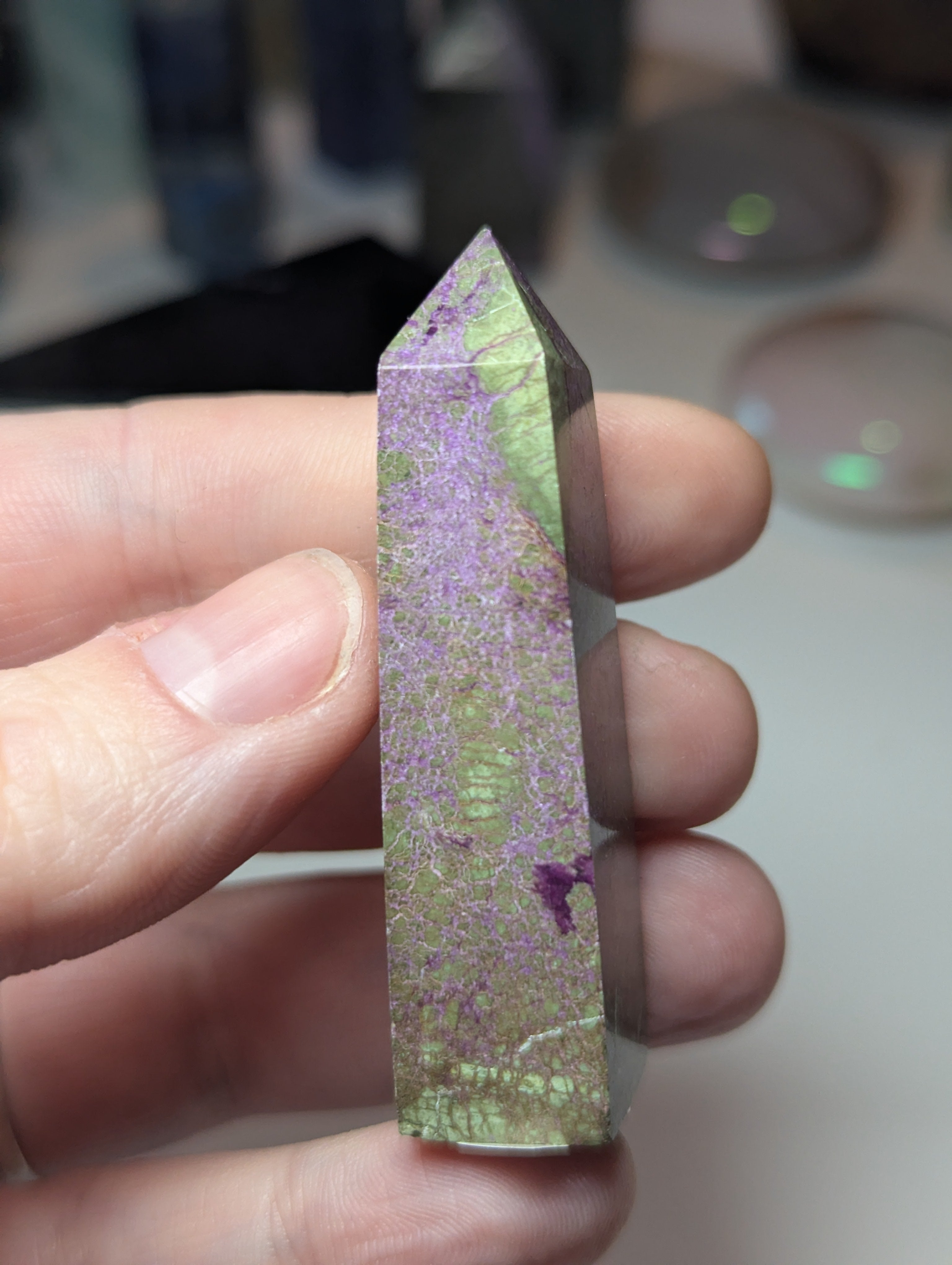 Stichtite crystal tower