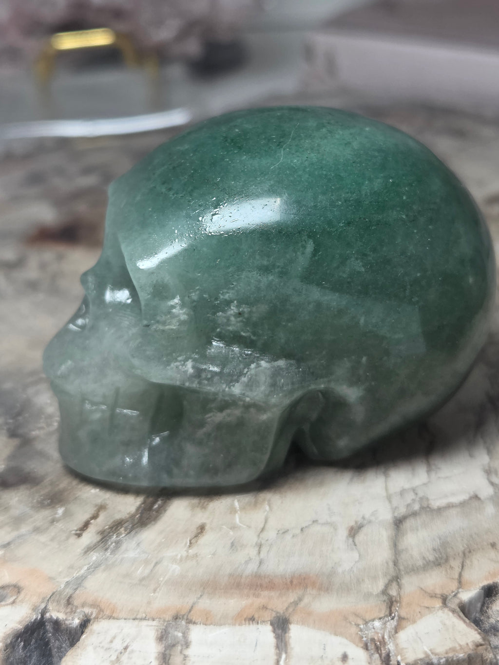 Green Aventurine crystal skull