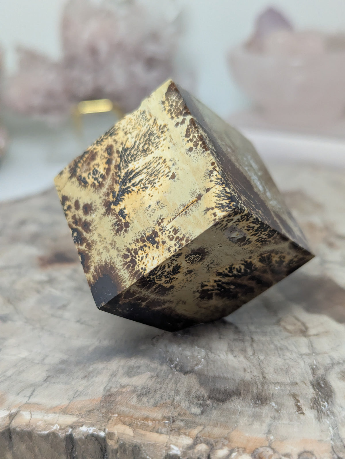 Picture jasper crystal cube