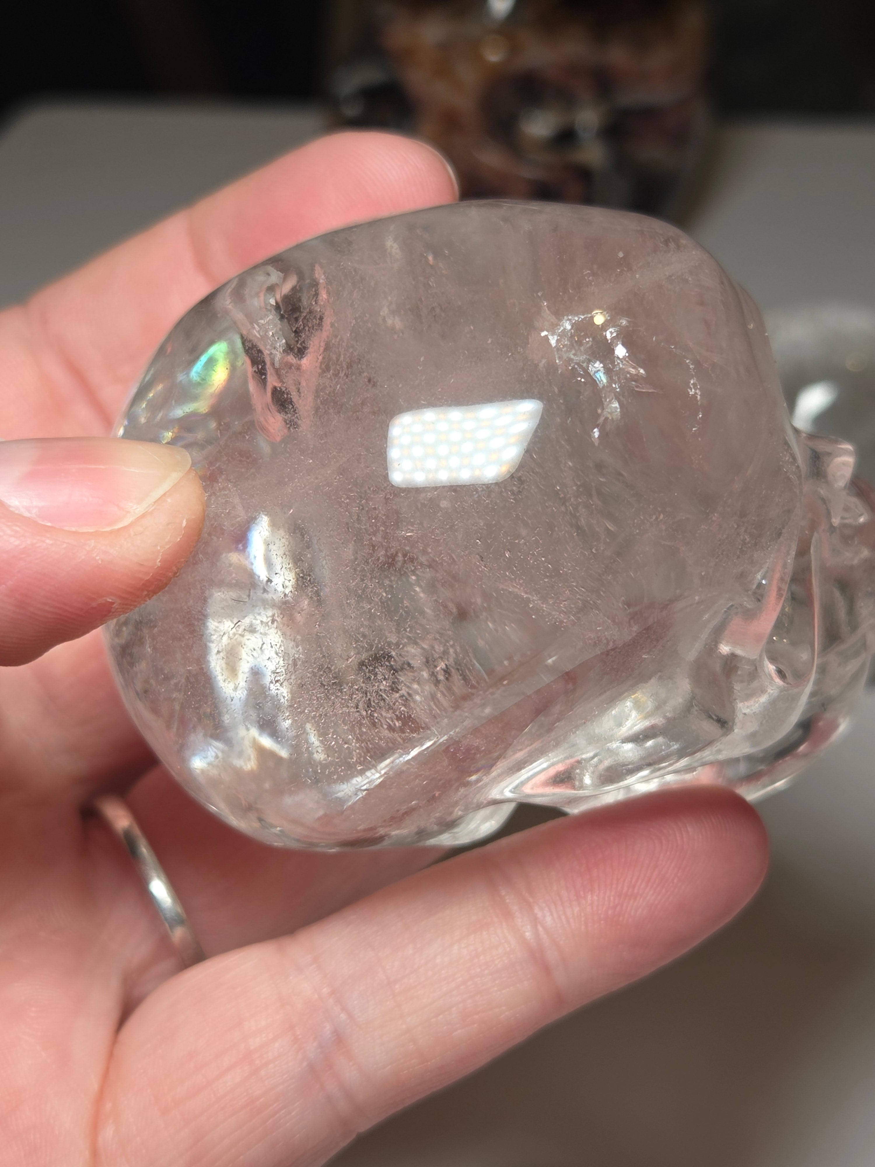 Stunning Clear Quartz crystal Skull carving