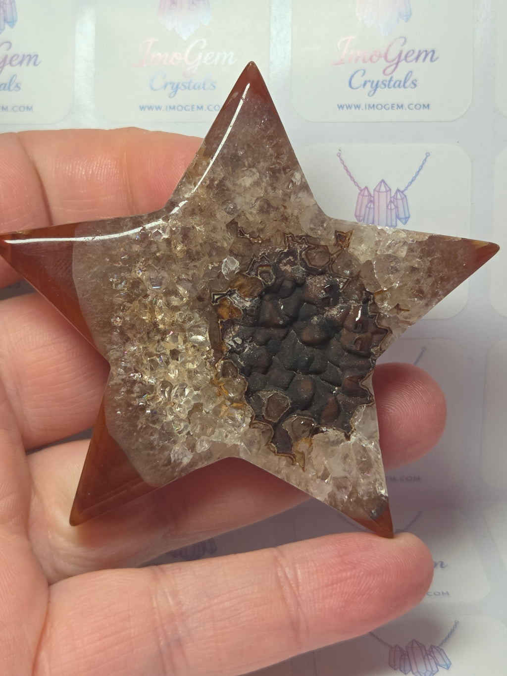 Sardonyx crystal star with duzy