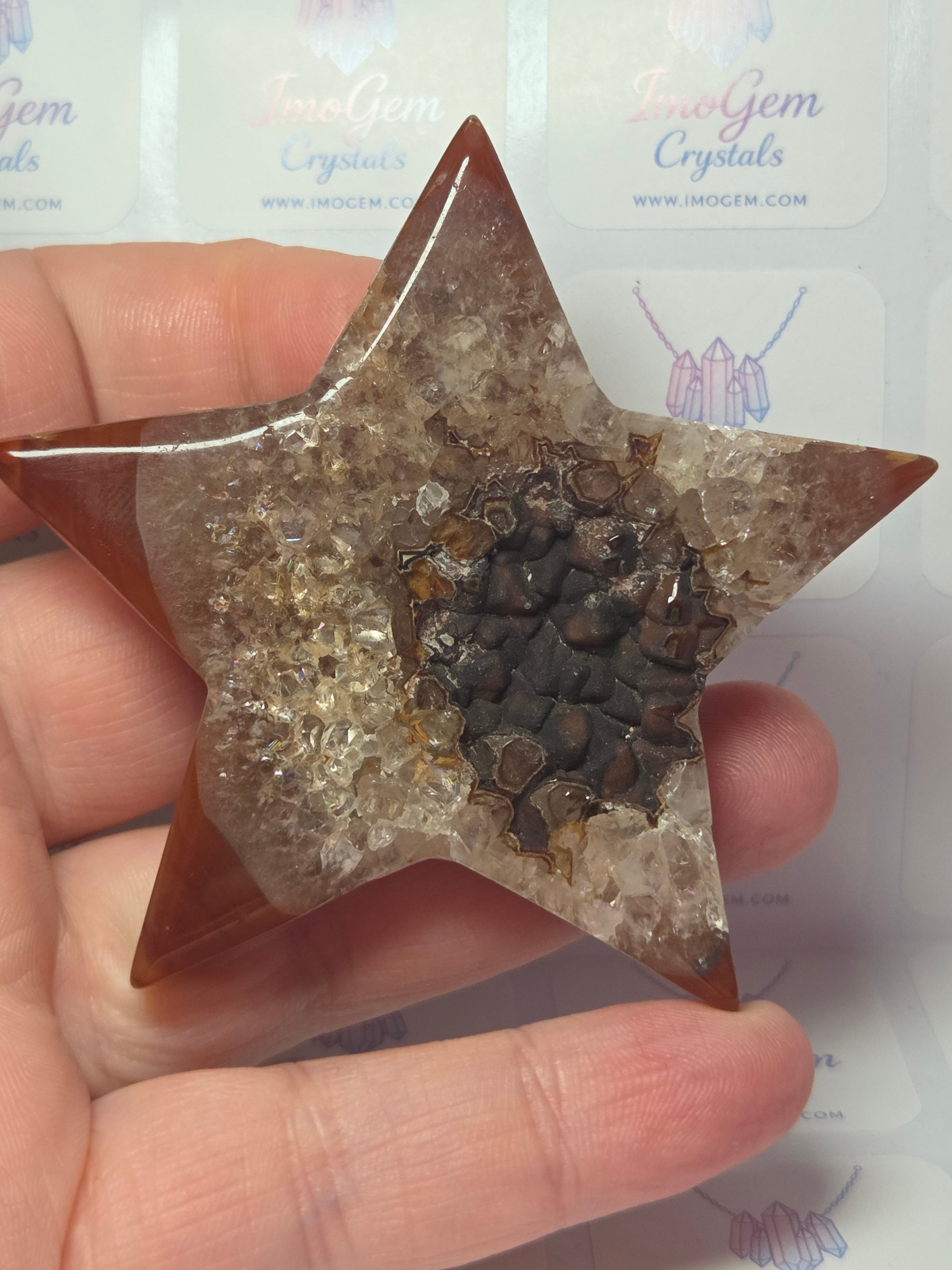 Sardonyx crystal star with duzy