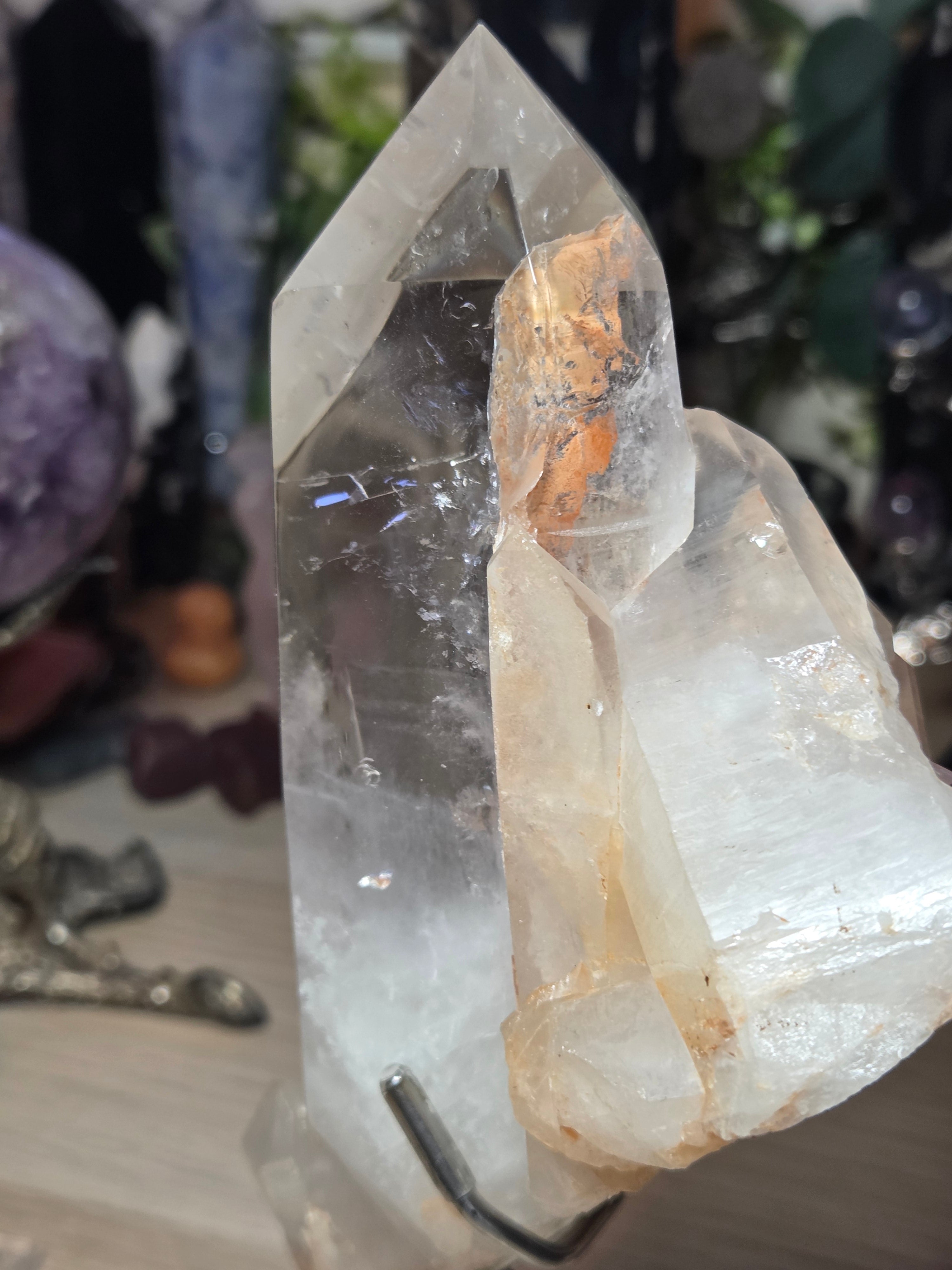 Large raw clear quartz crystal from Brazil