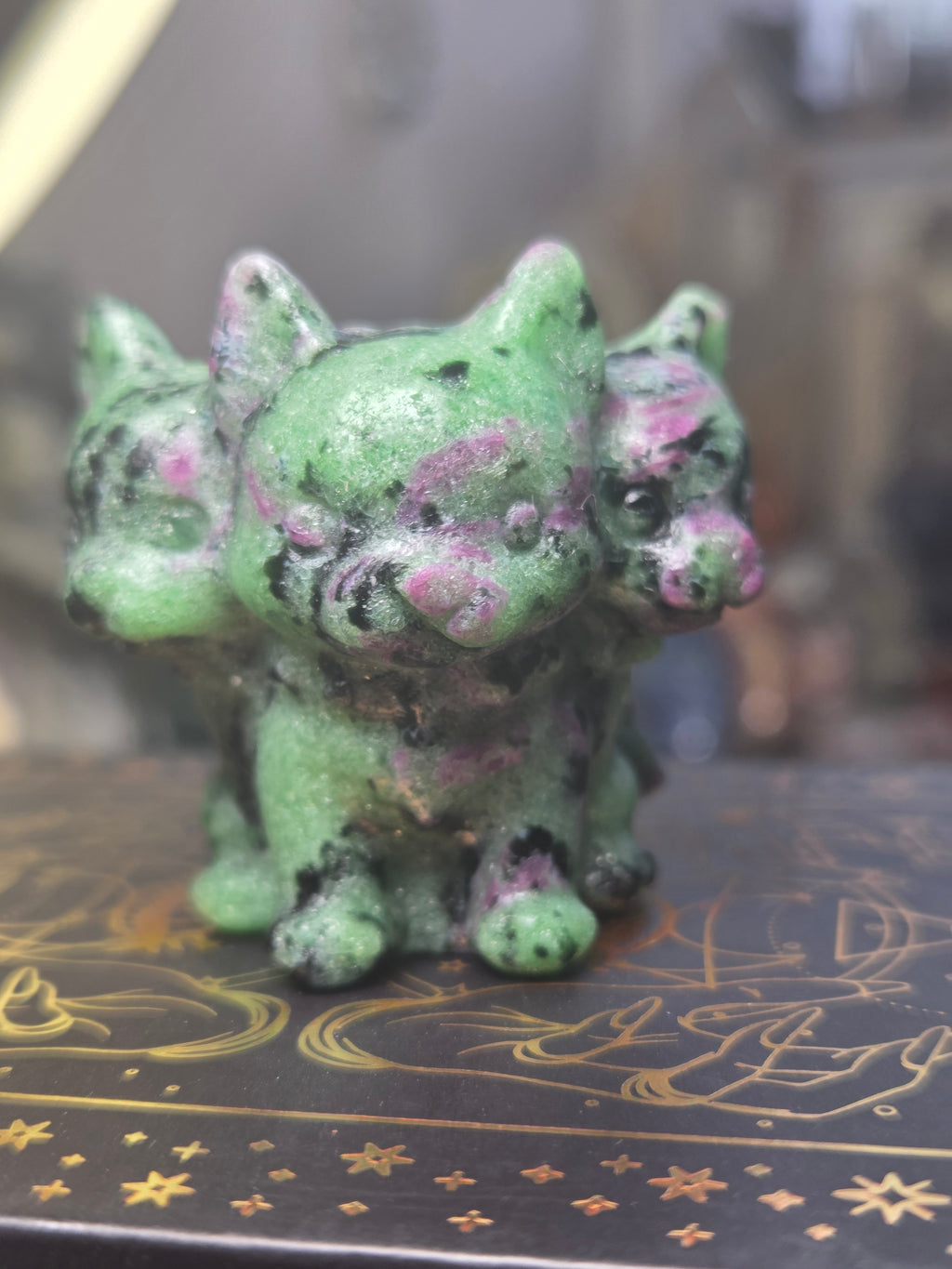 Ruby in zoiltie crystal three headed dog