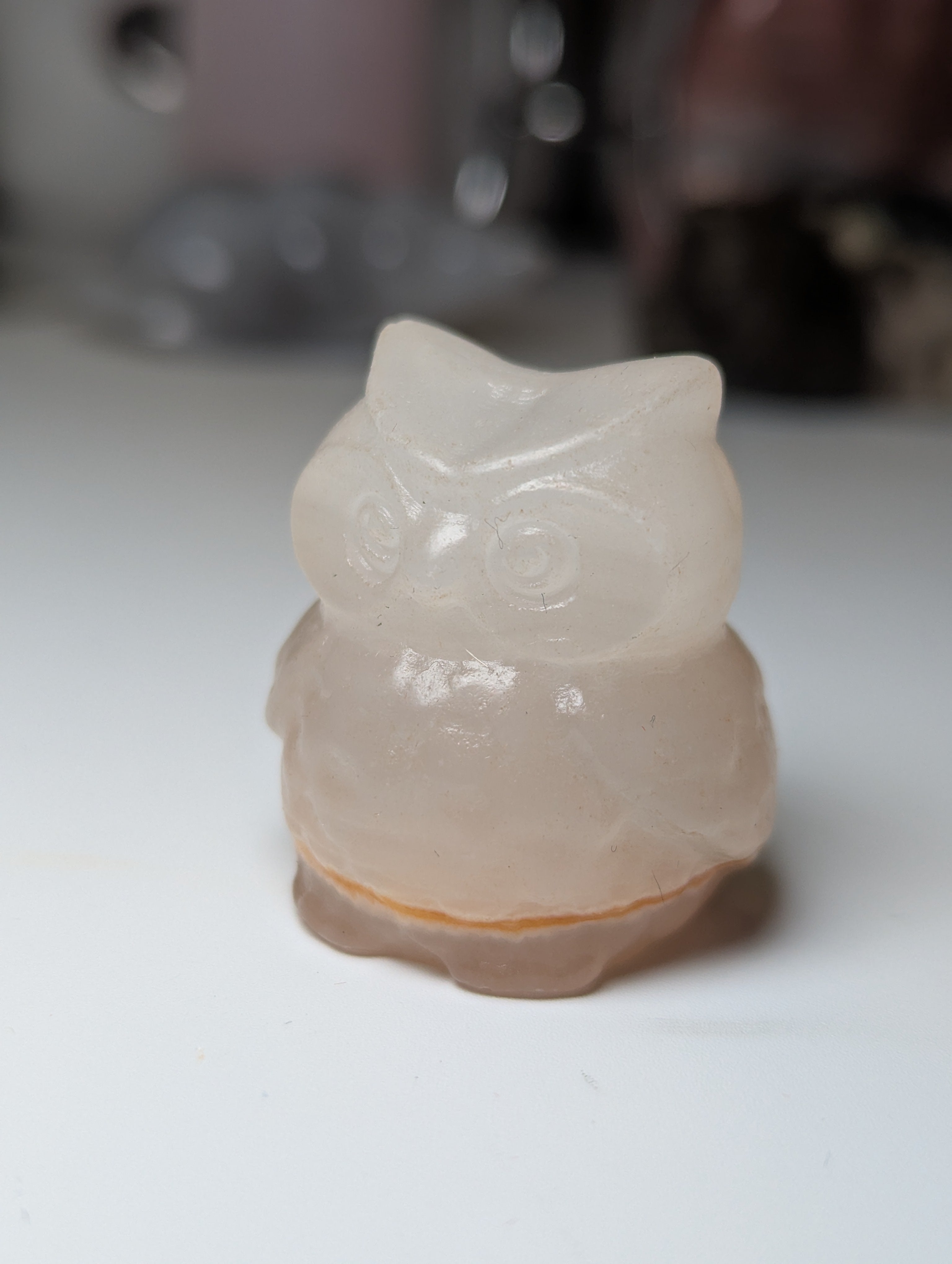 Crystal small owl carving