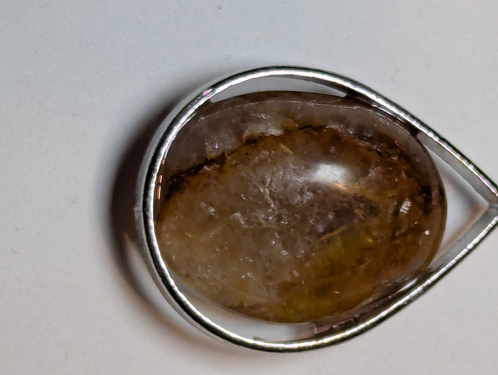 Fire quartz crystal handmade necklace