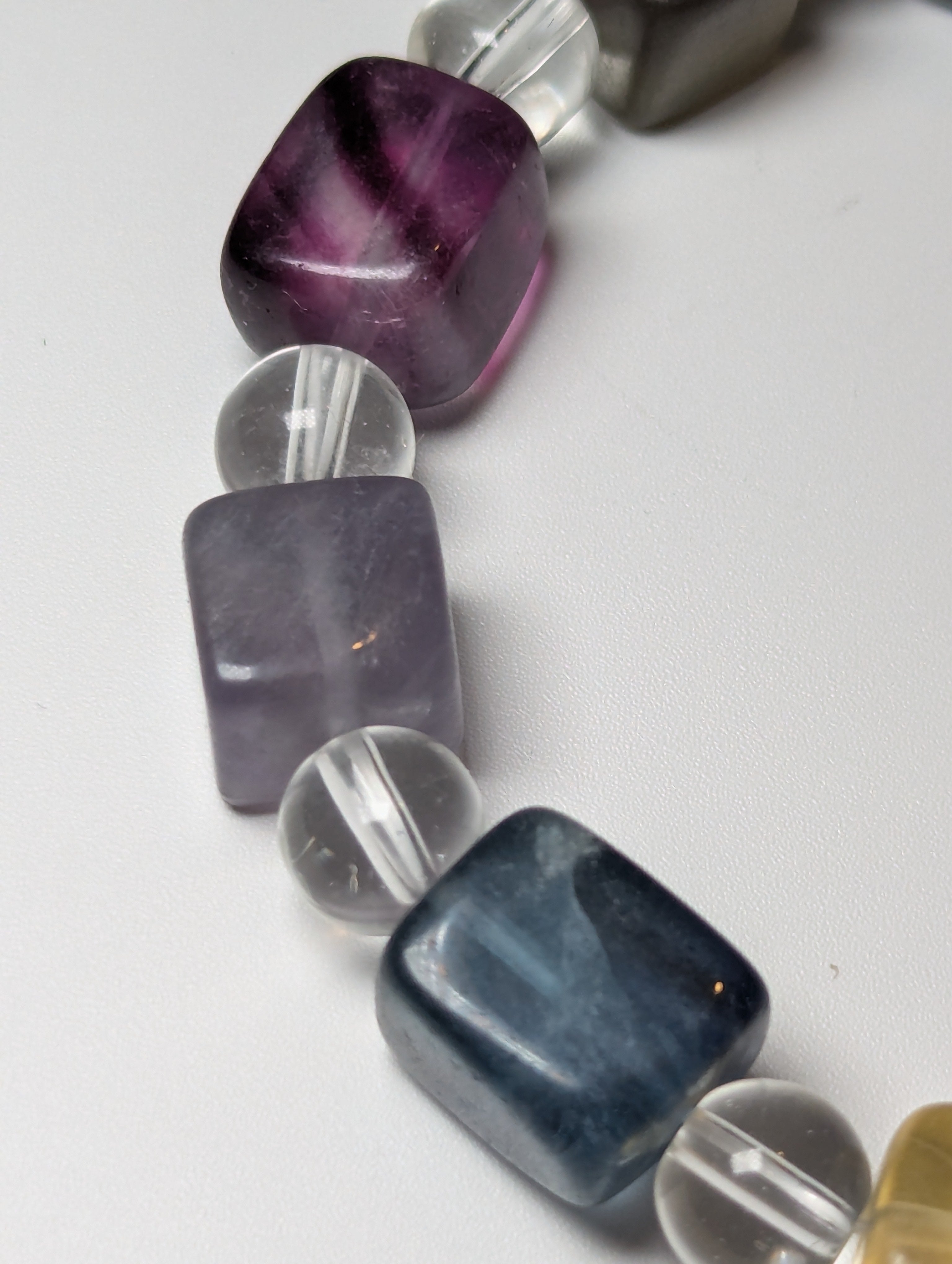 Flourite crystal cube bracelet
