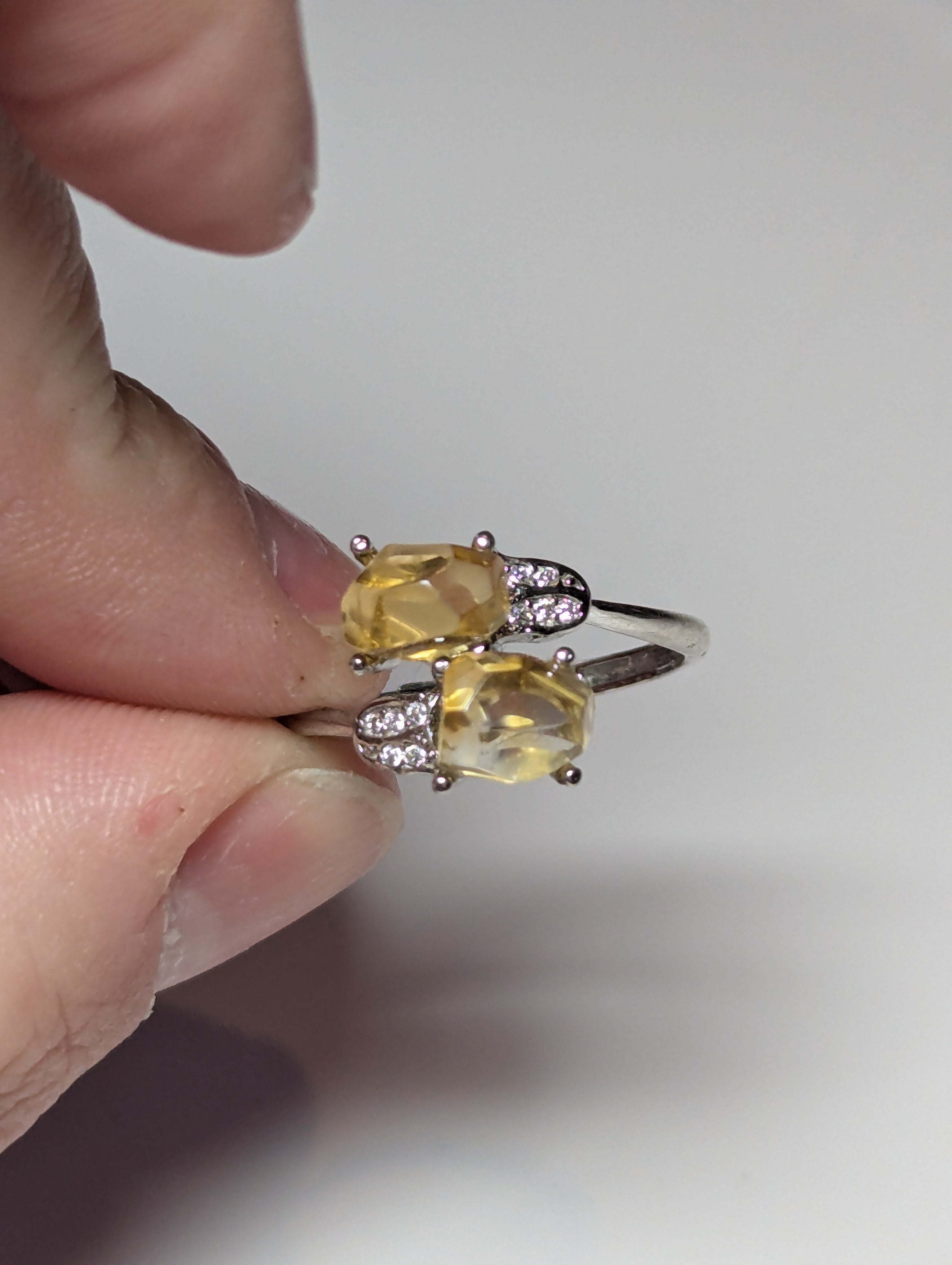 Citrein crystal adjustable S295 Ring