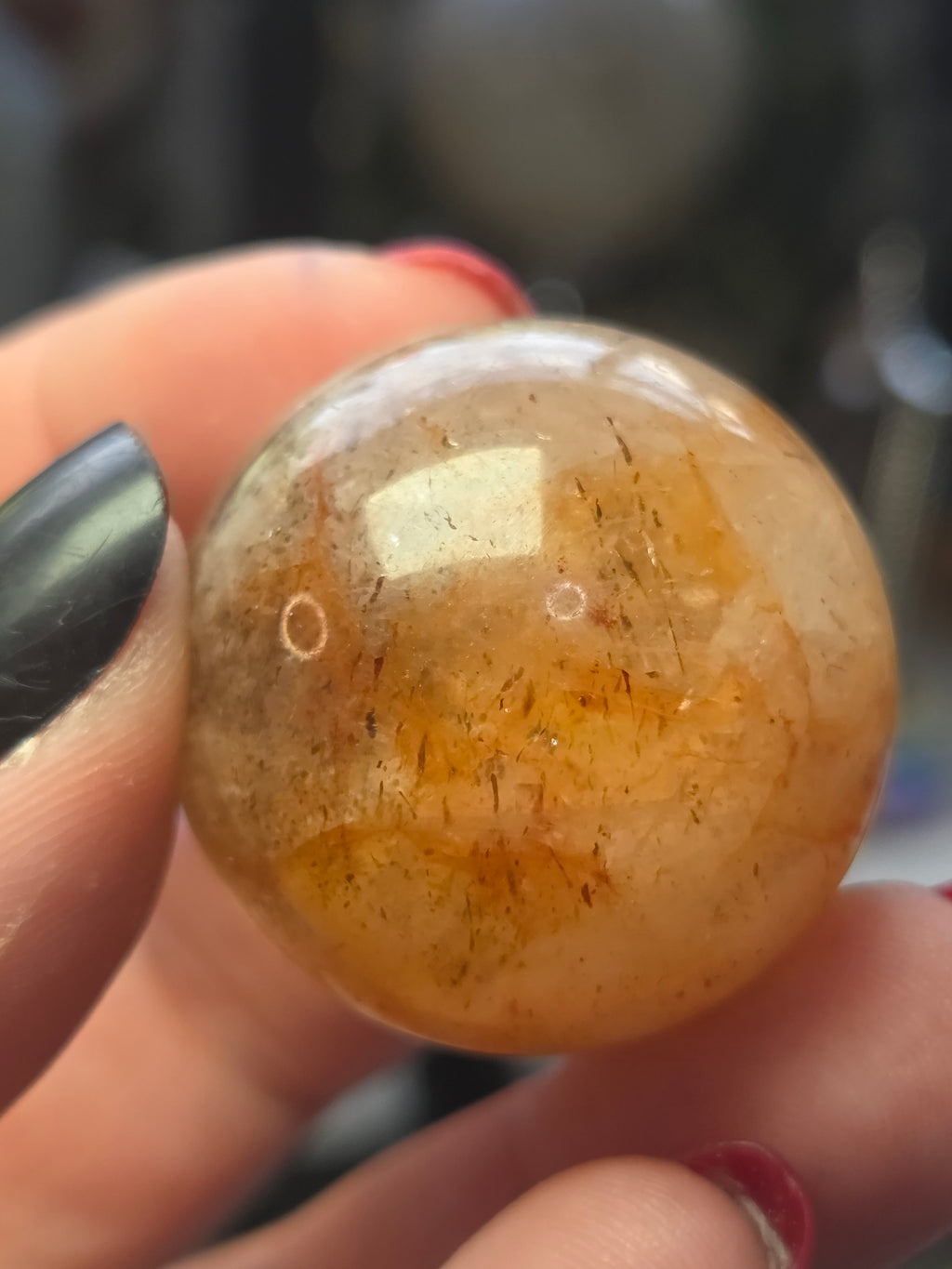 Amazing  high quality copper Rutile crystal sphere