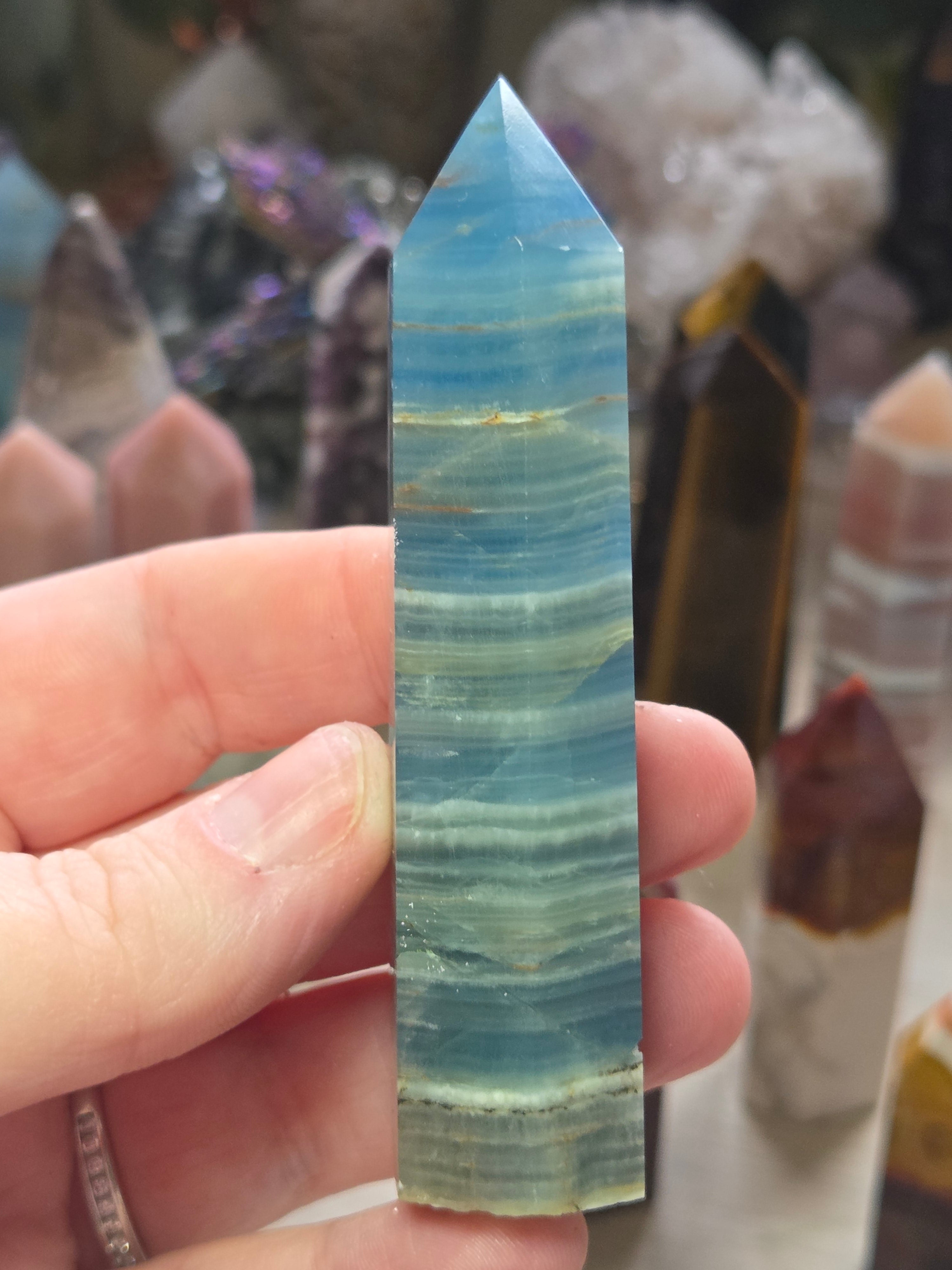 Blue Onx crystal tower