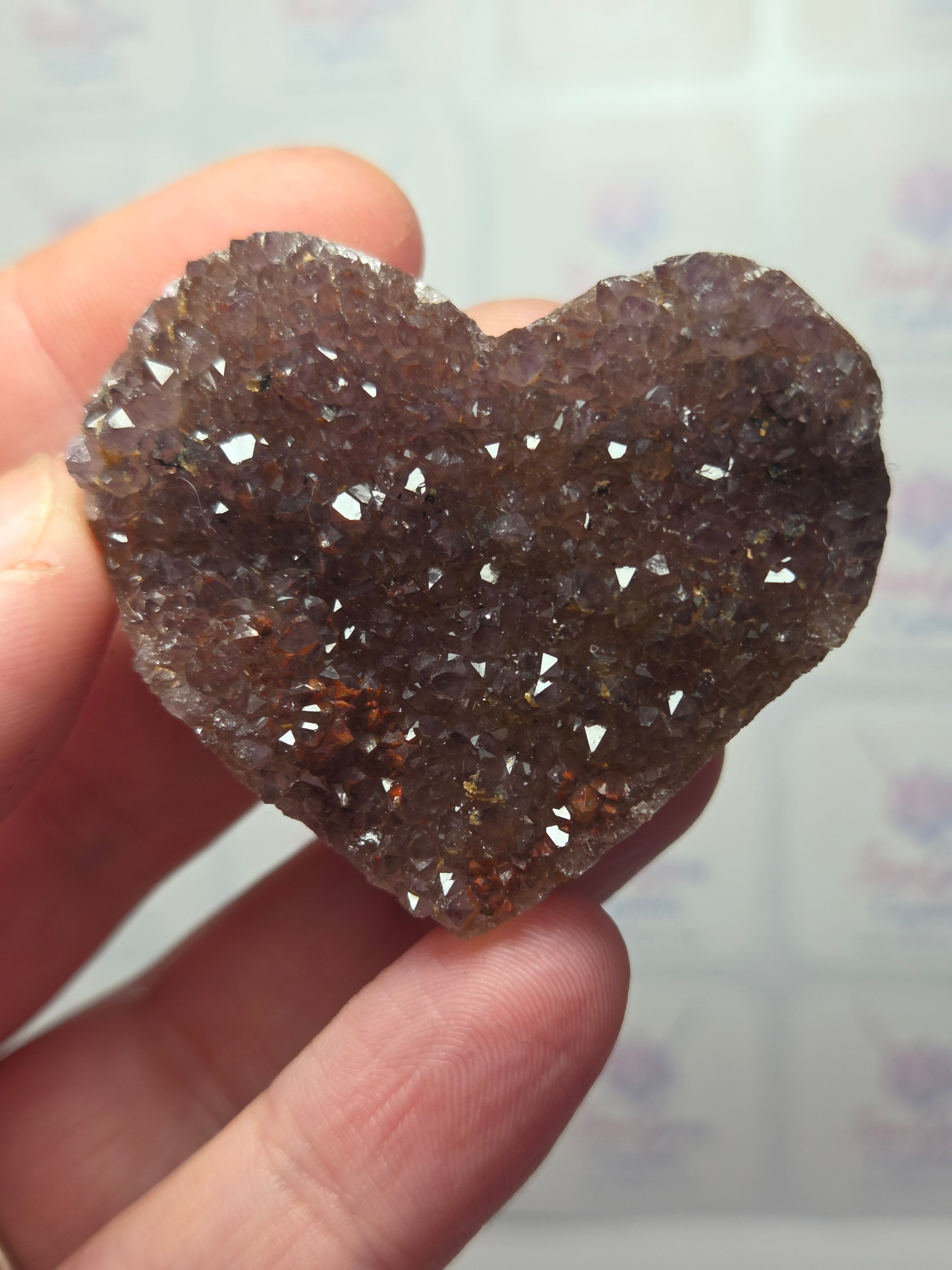 Auralite 23 crystal heart carving