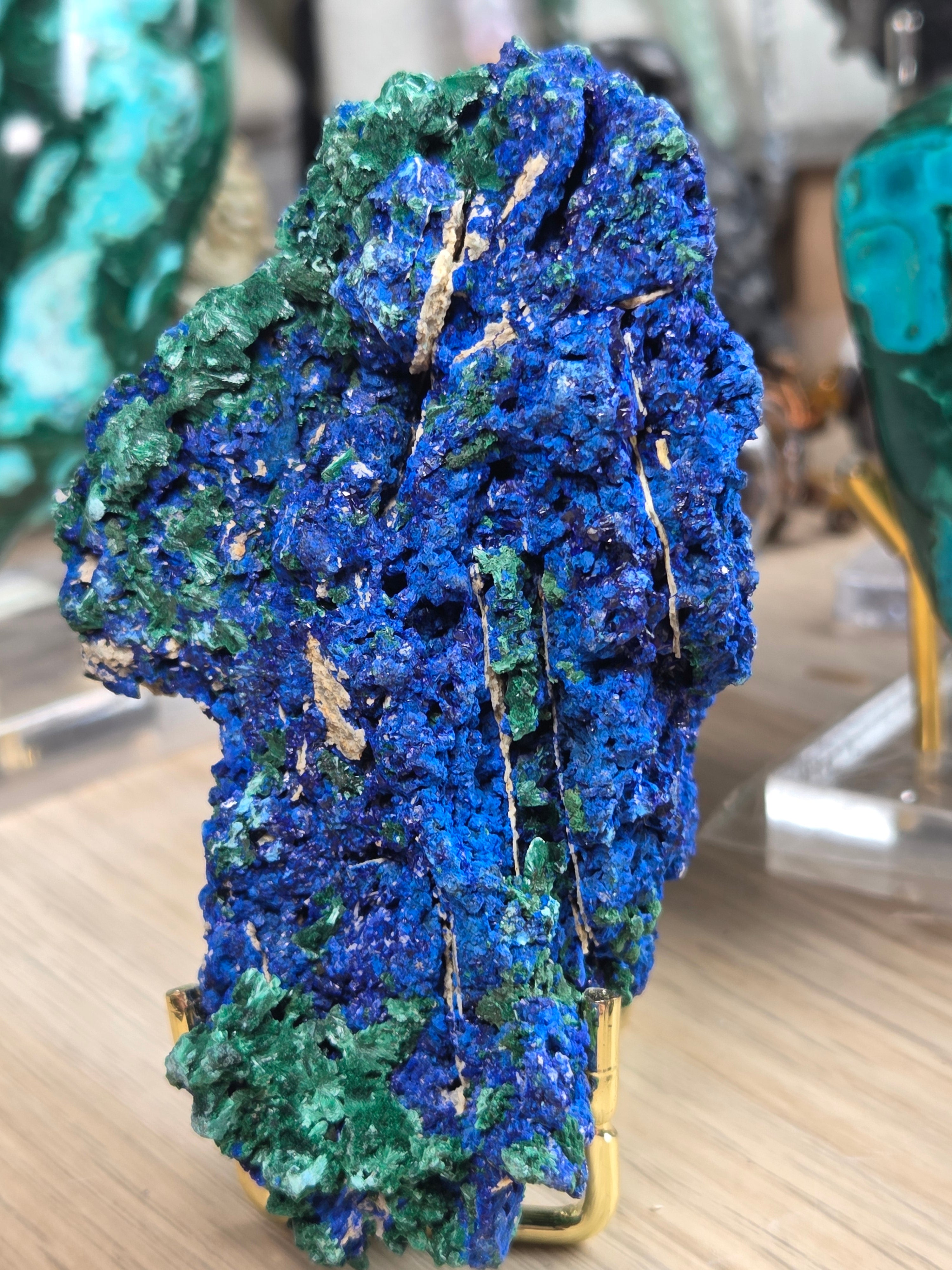 Large Azerite and malicite crystal specimen