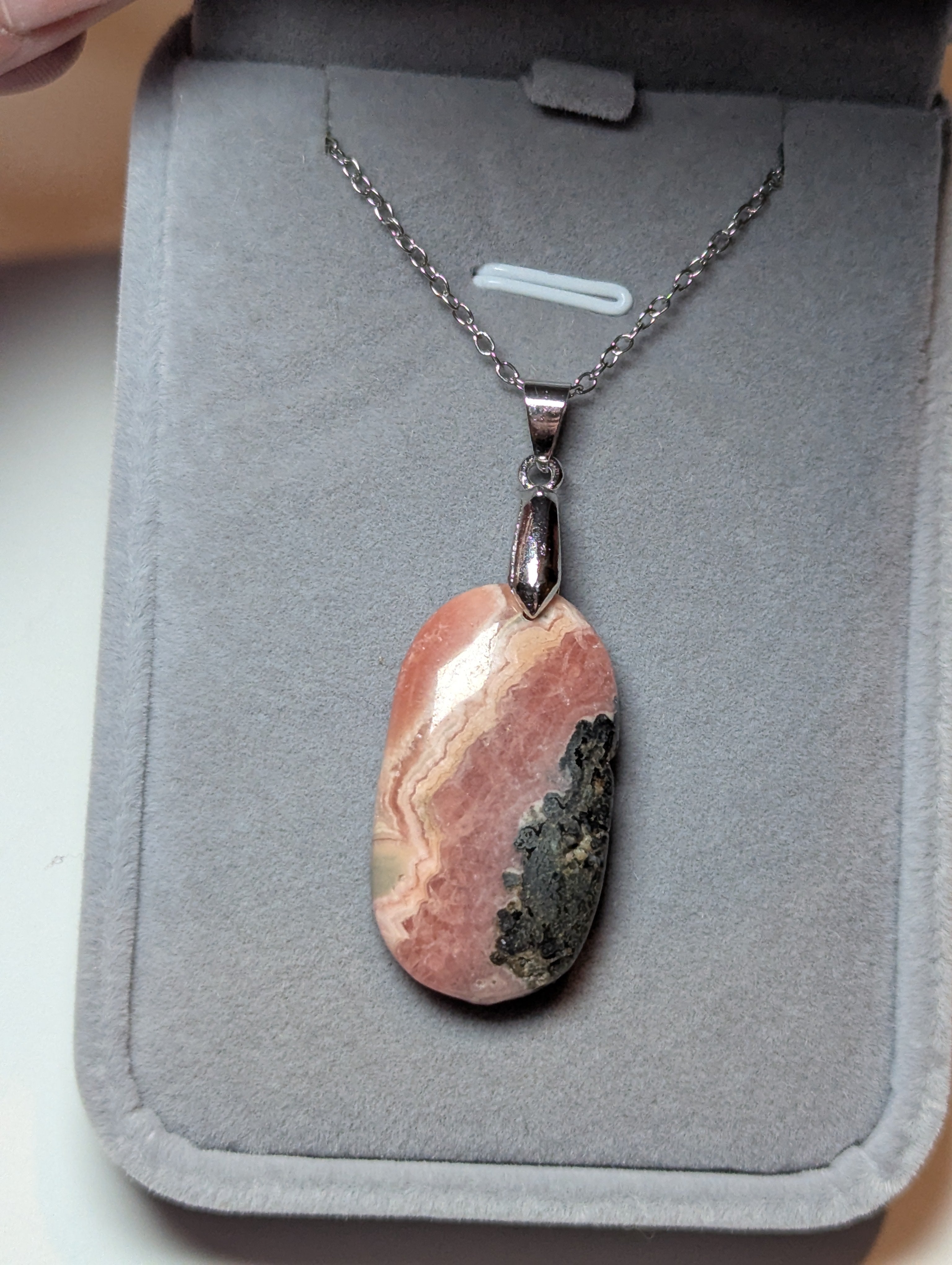 Rhodcrosite crystal handmade necklace