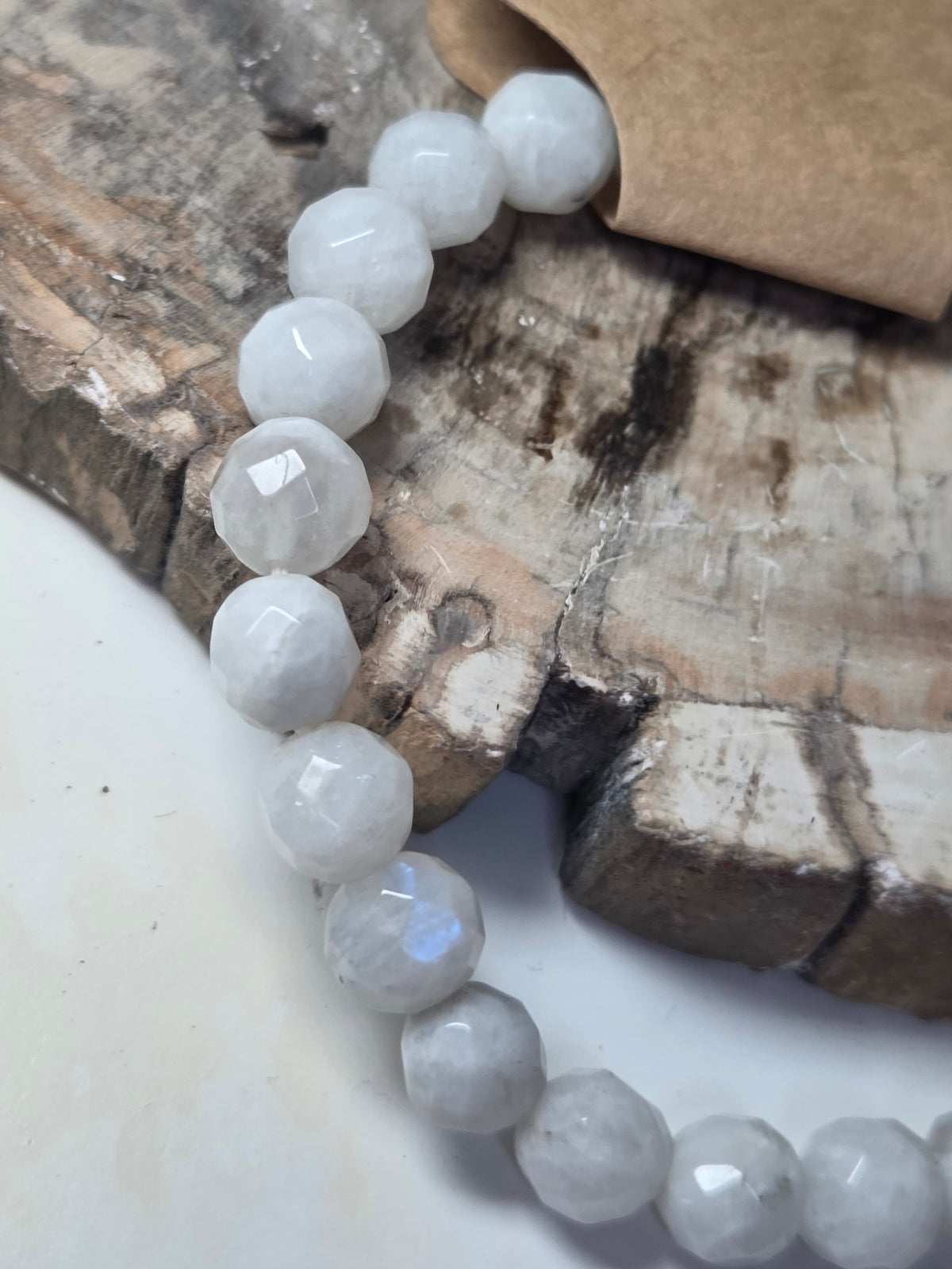 Faceted moonstone crystal bracelet