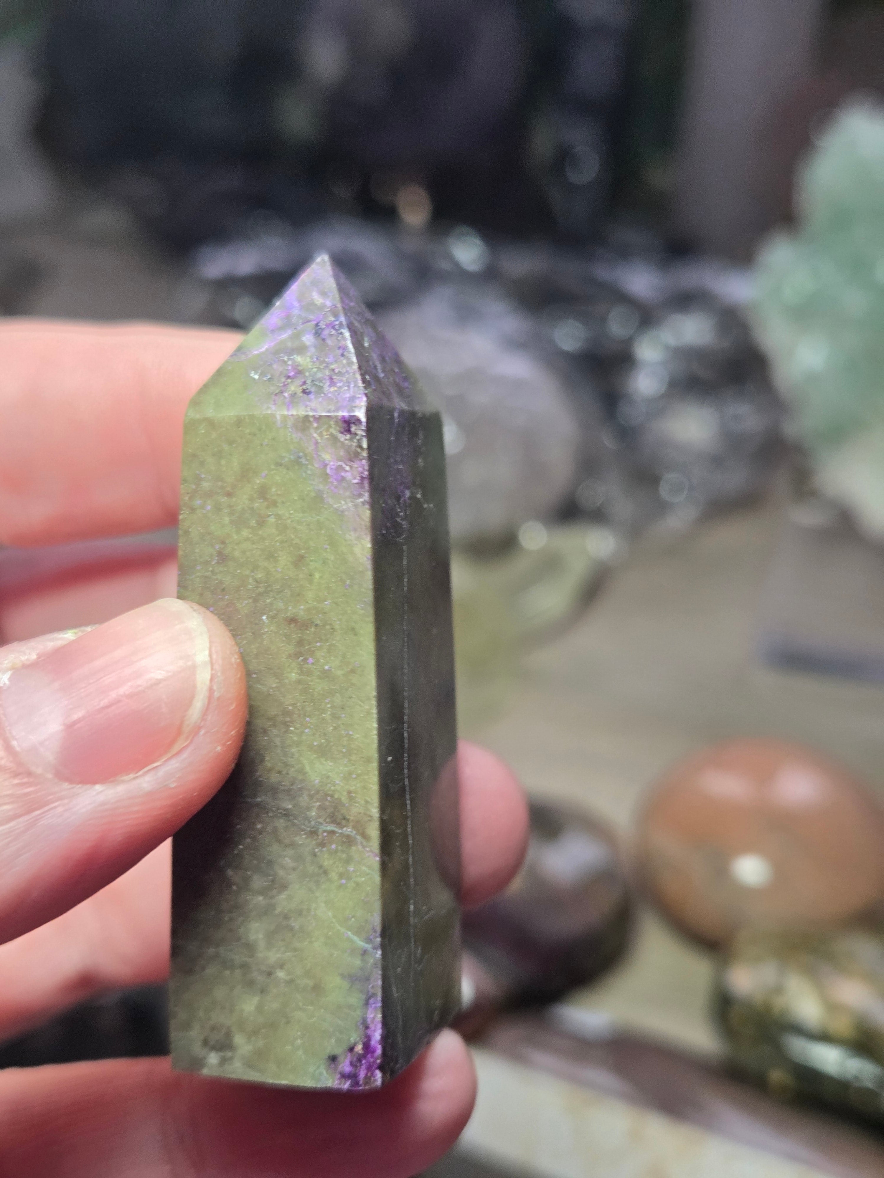 Stichtite crystal tower