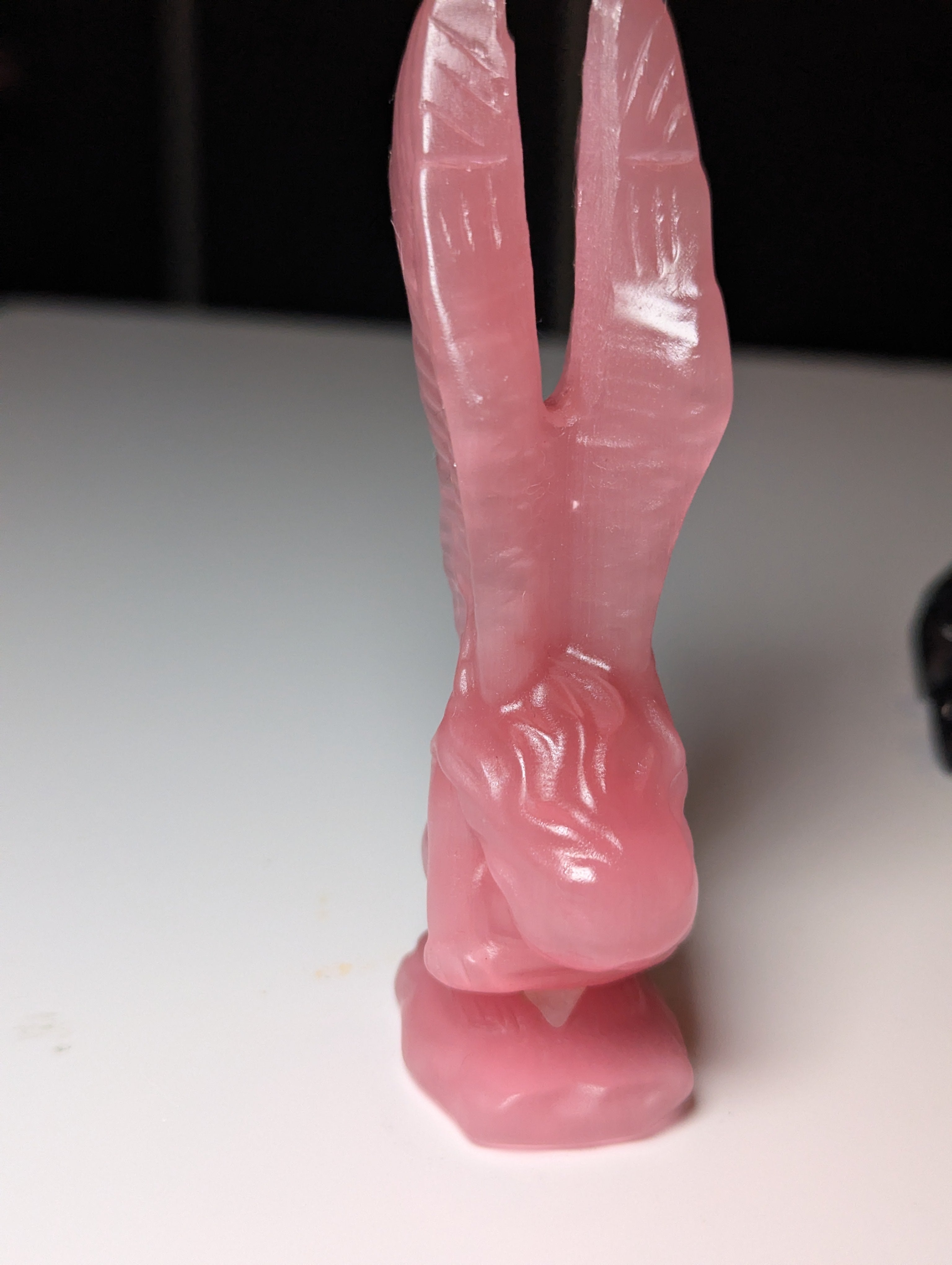 Pink Cats eye crystal fallen Angel carving