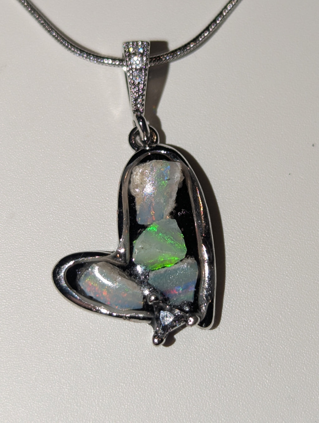 Handmade Australian opal crystal necklace