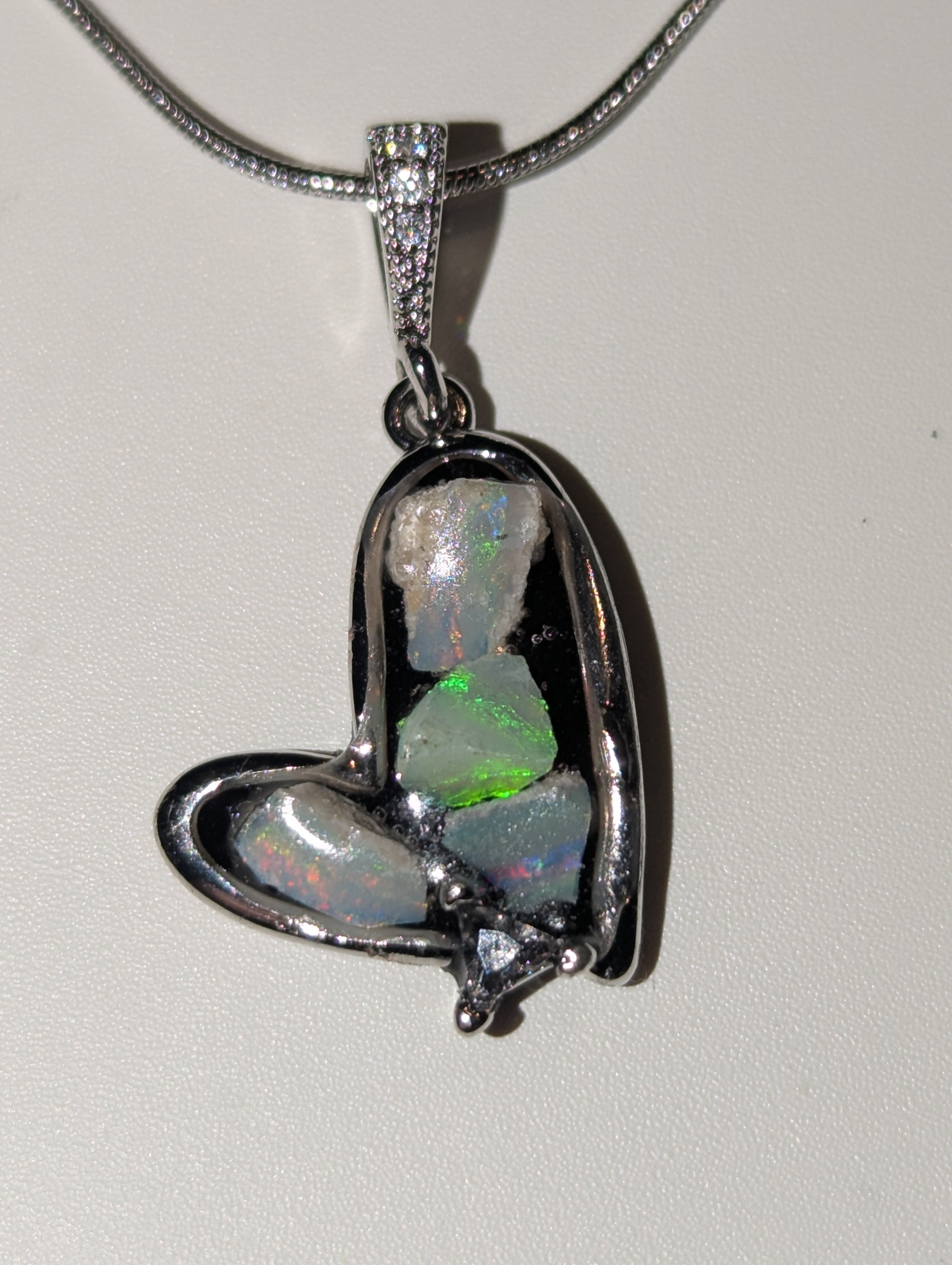 Handmade Australian opal crystal necklace