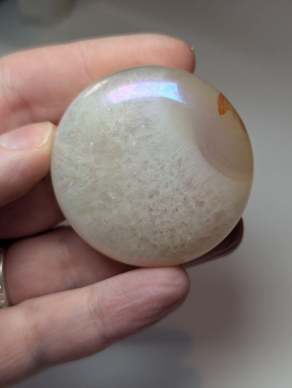 Aura coated agate  and quartz  palm
