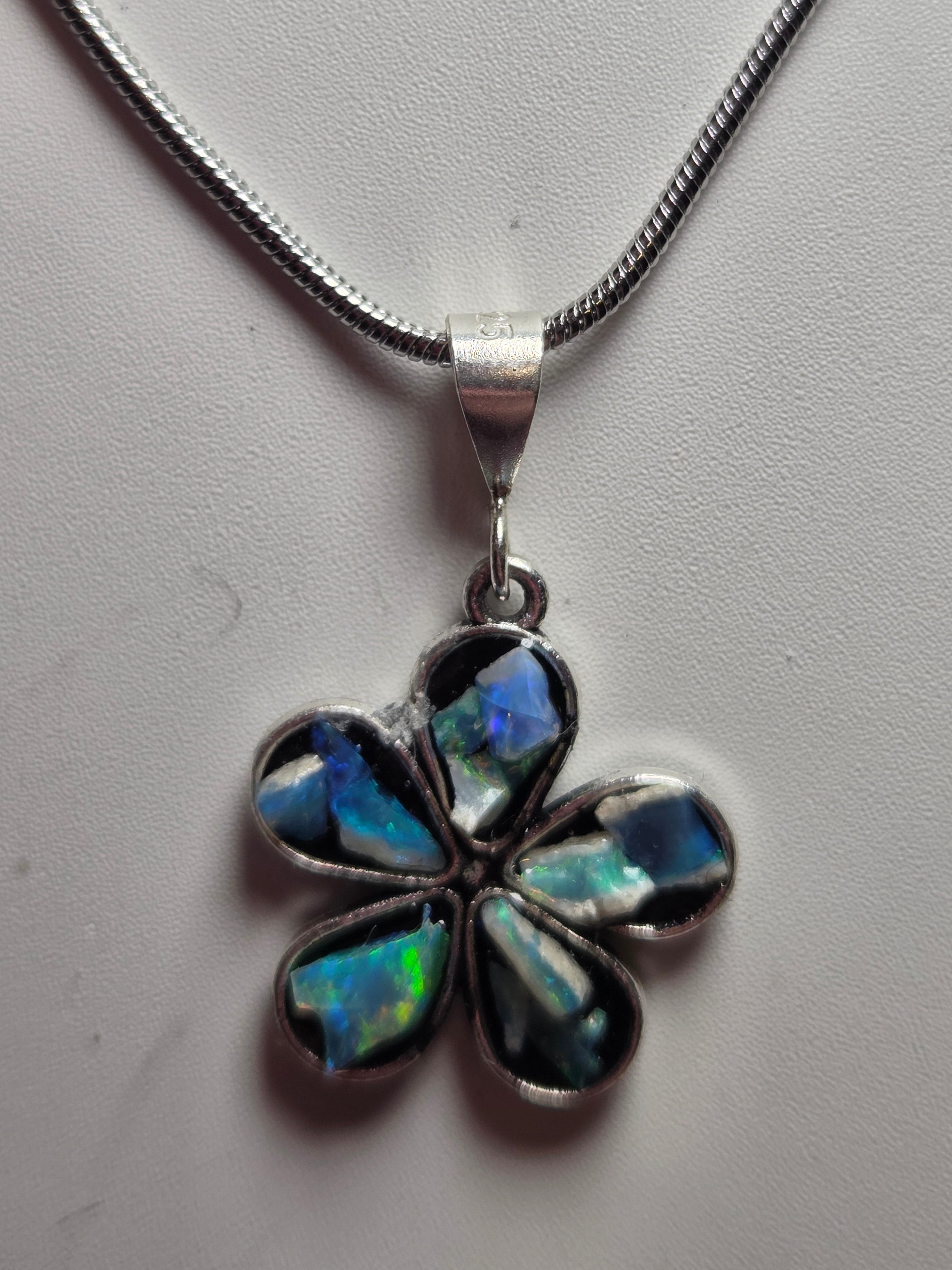 Australian opal crystal handmade necklace set in resin