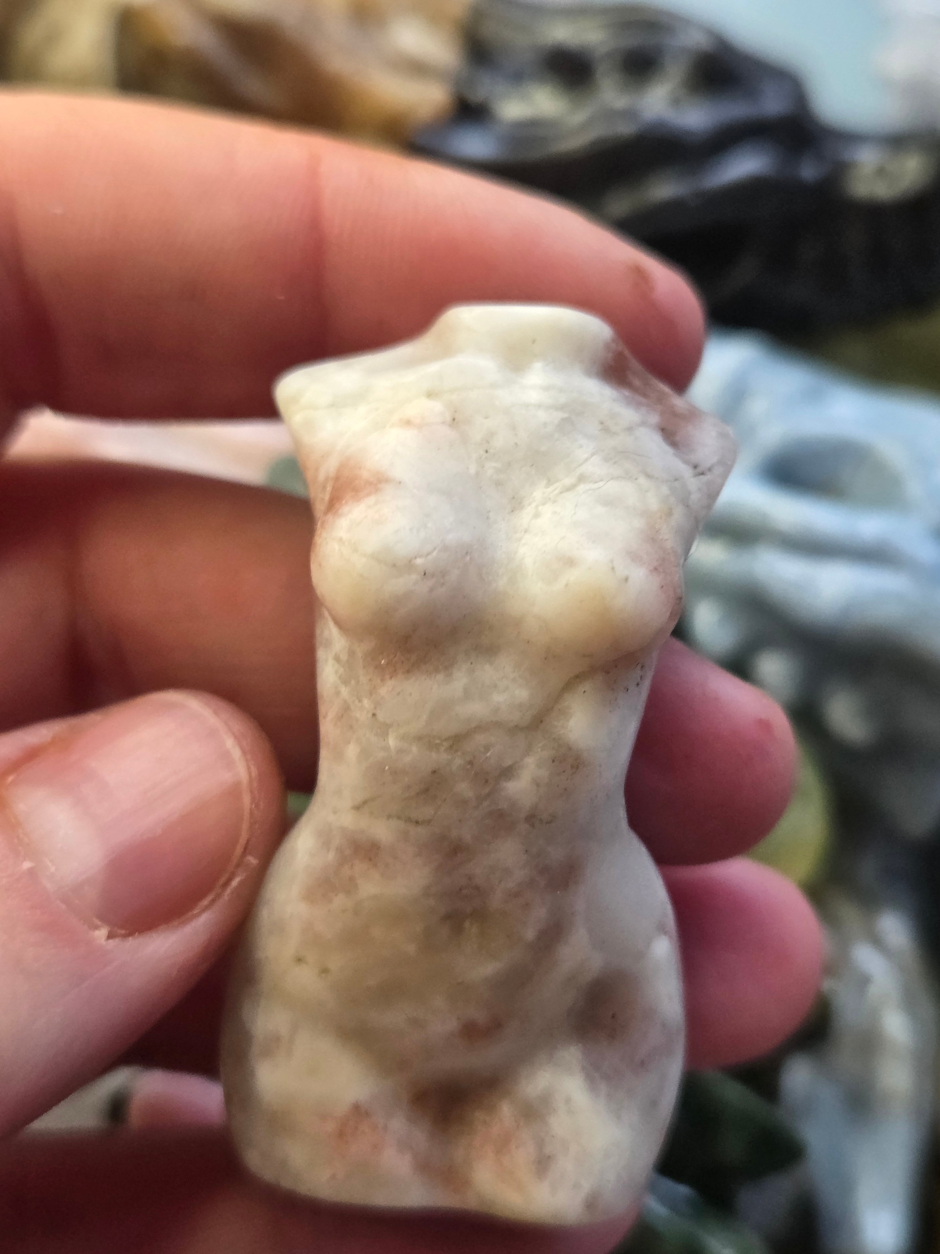 Sunstone crystal female body carving