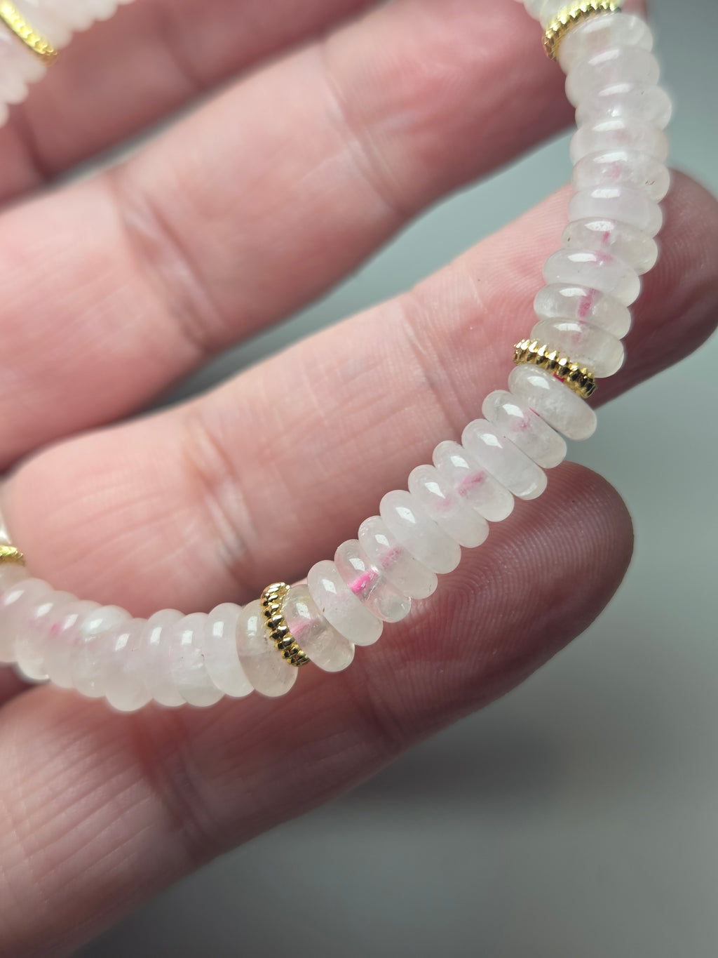 Rose quartz crystal bracelet