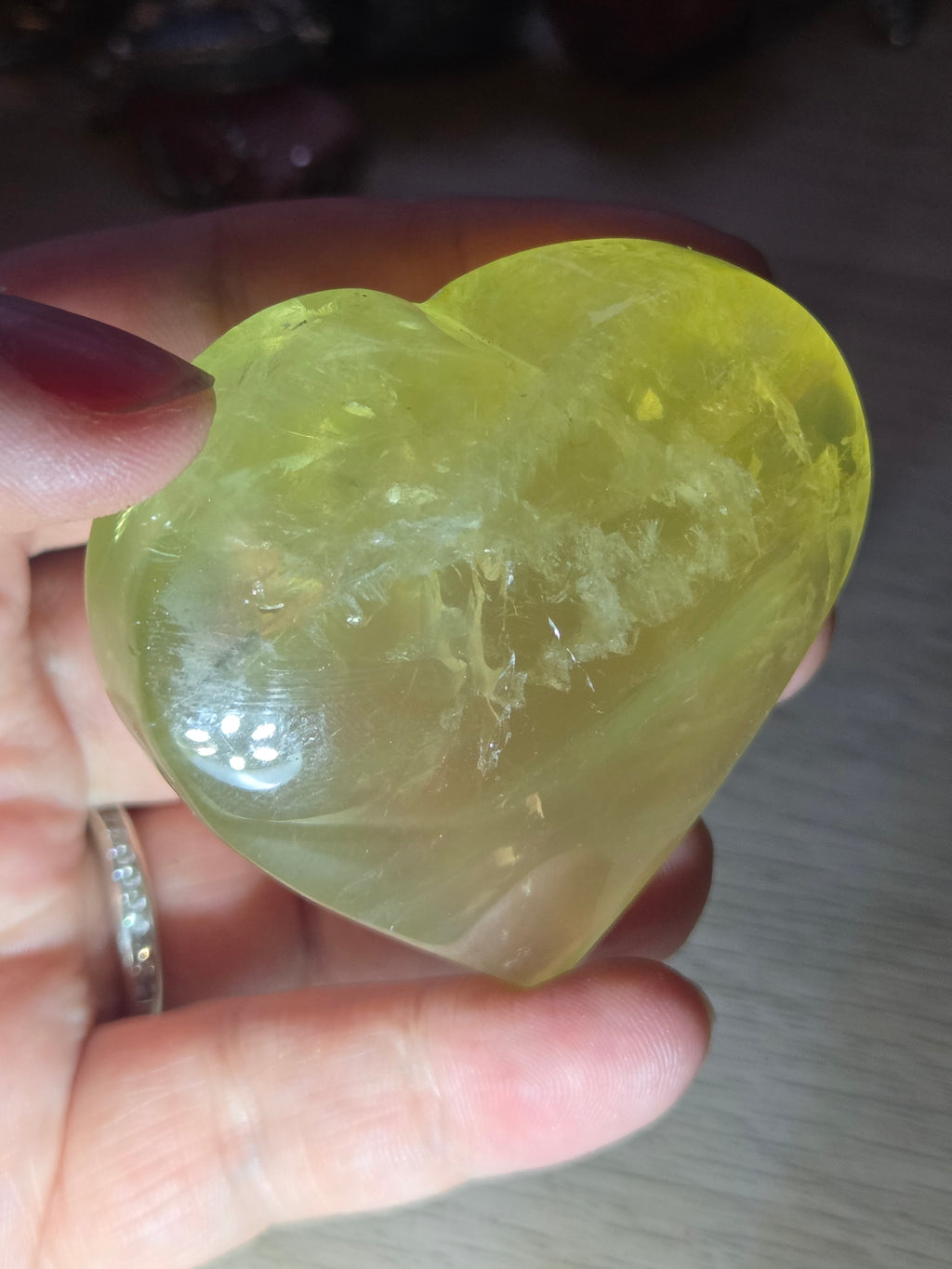 Heat treated citrine crystal Heart