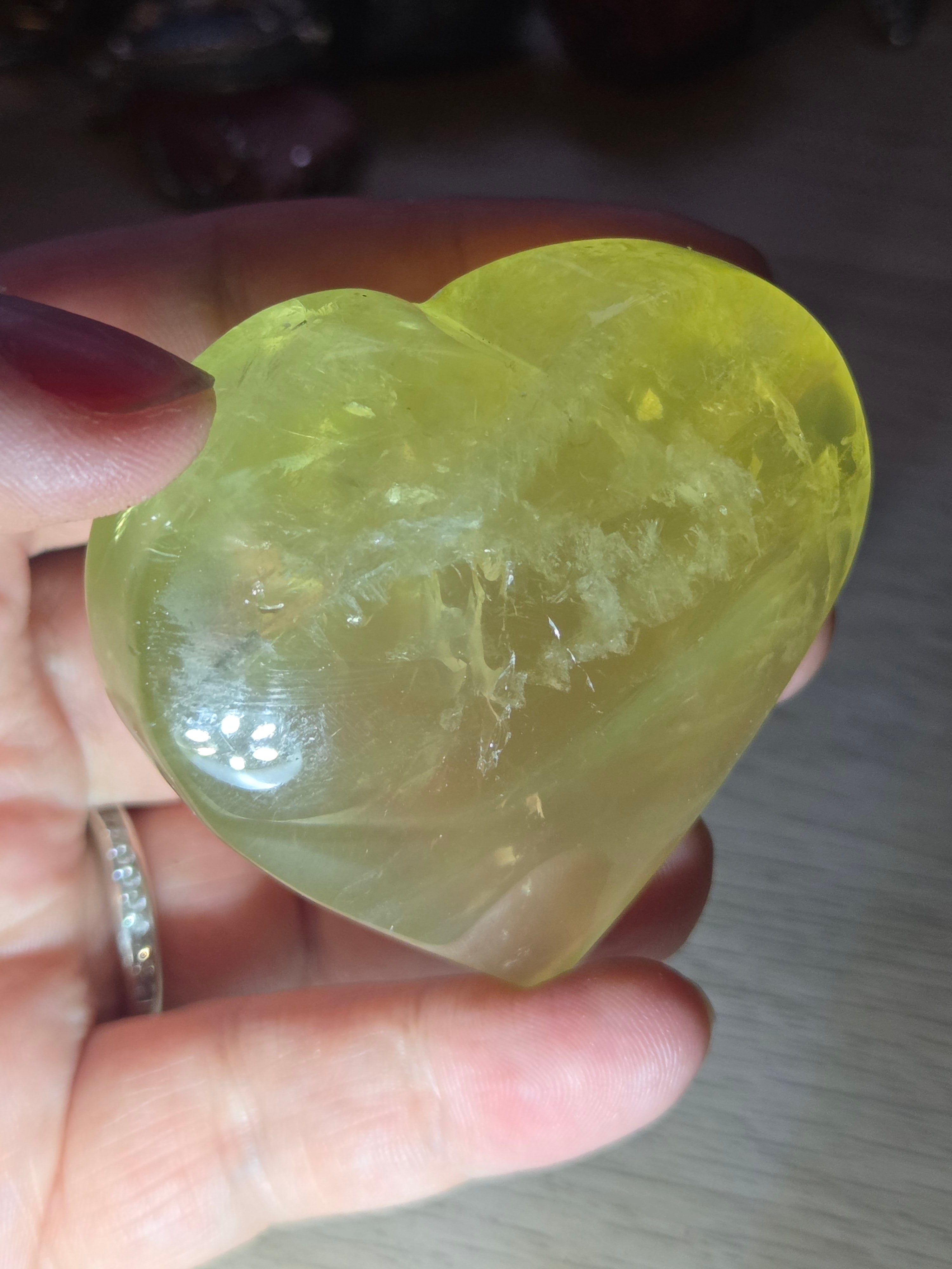 Heat treated citrine crystal Heart