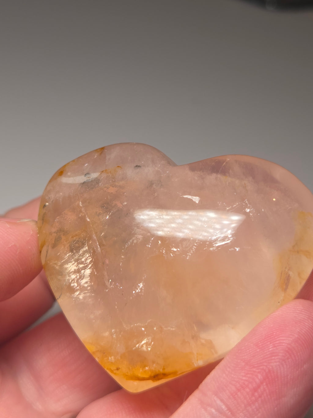 Golden Healer crystal heart carving