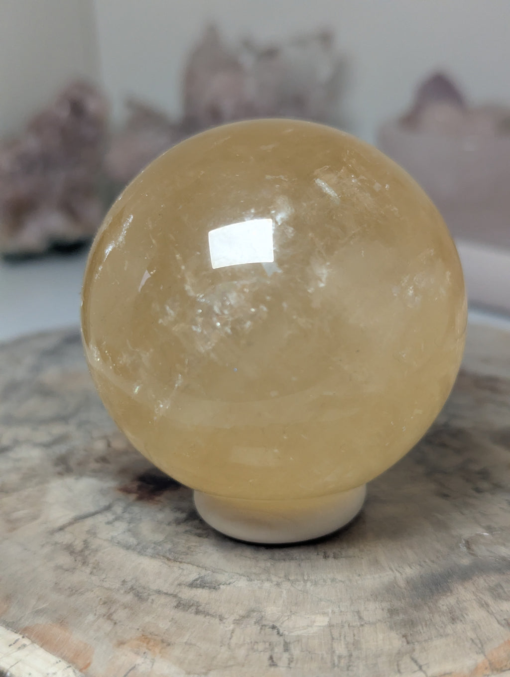 Honey Comb calcite crystal sphere