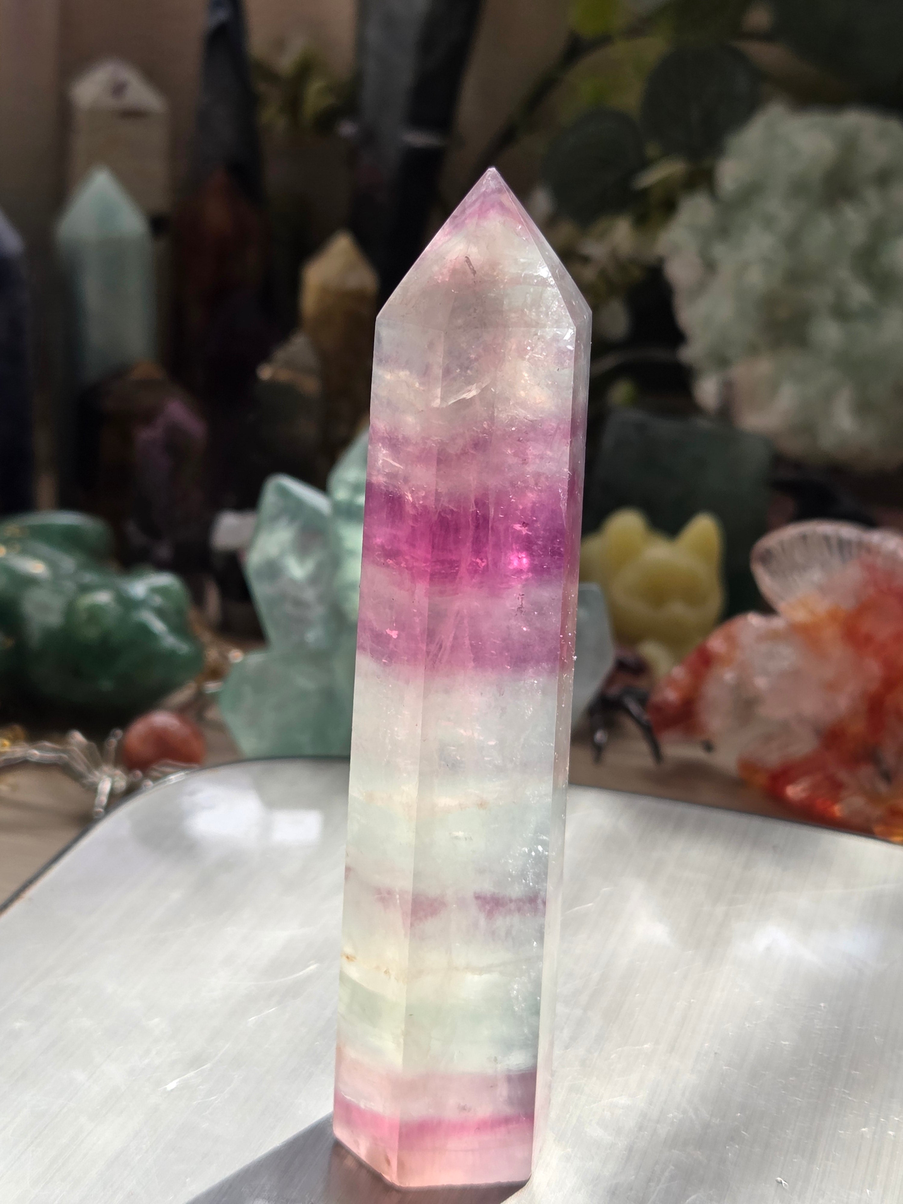 Pastal flourite crystal tower