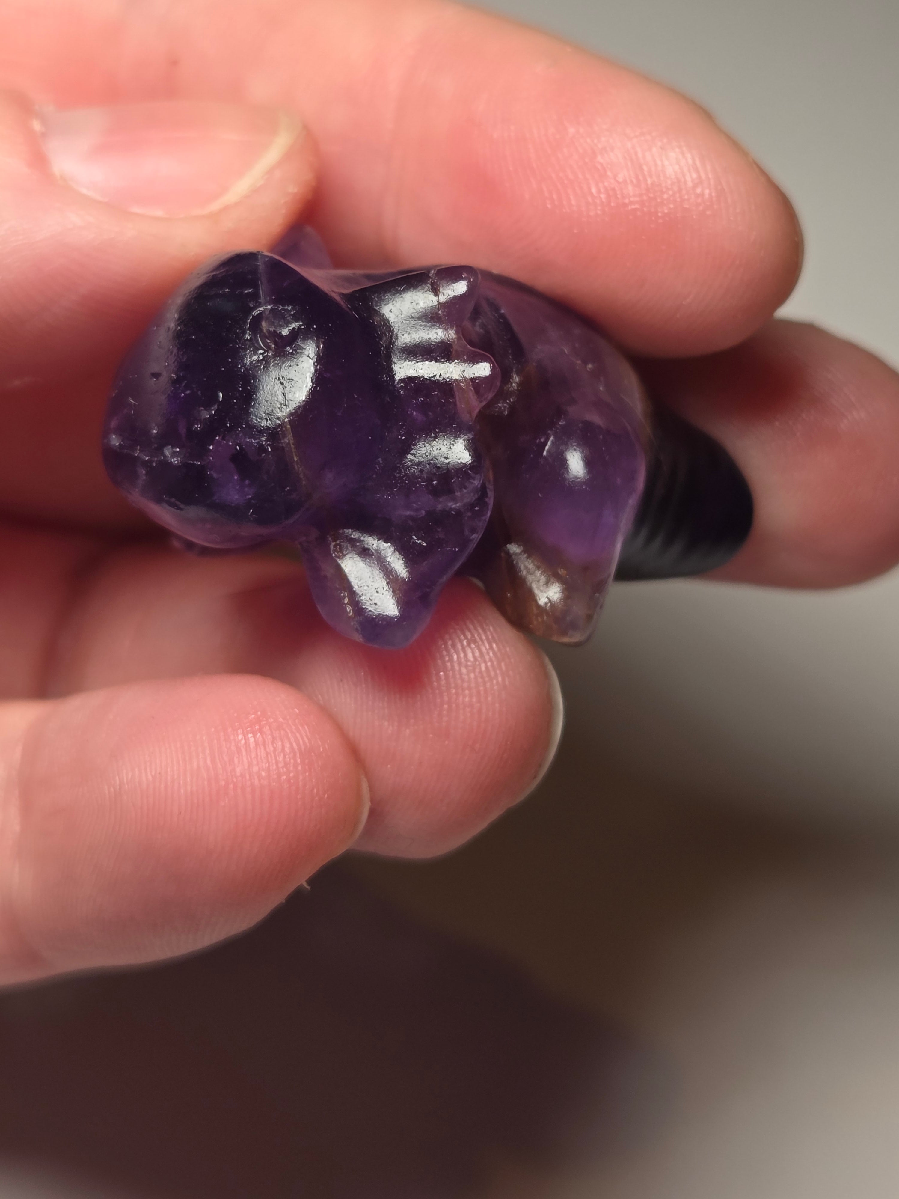 Purple flourite small carving Axolotl