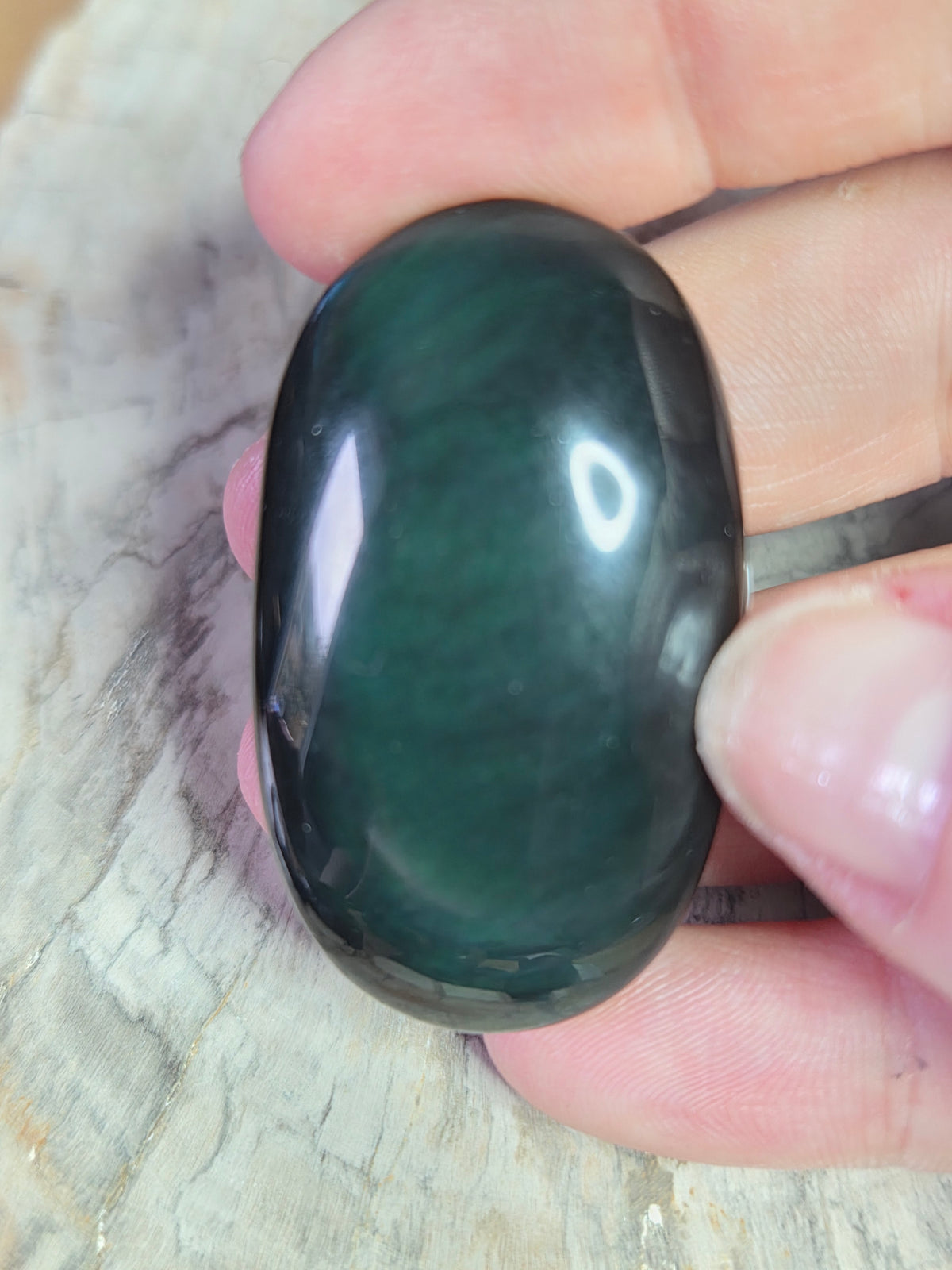 Rainbow obsidian crystal palm stone