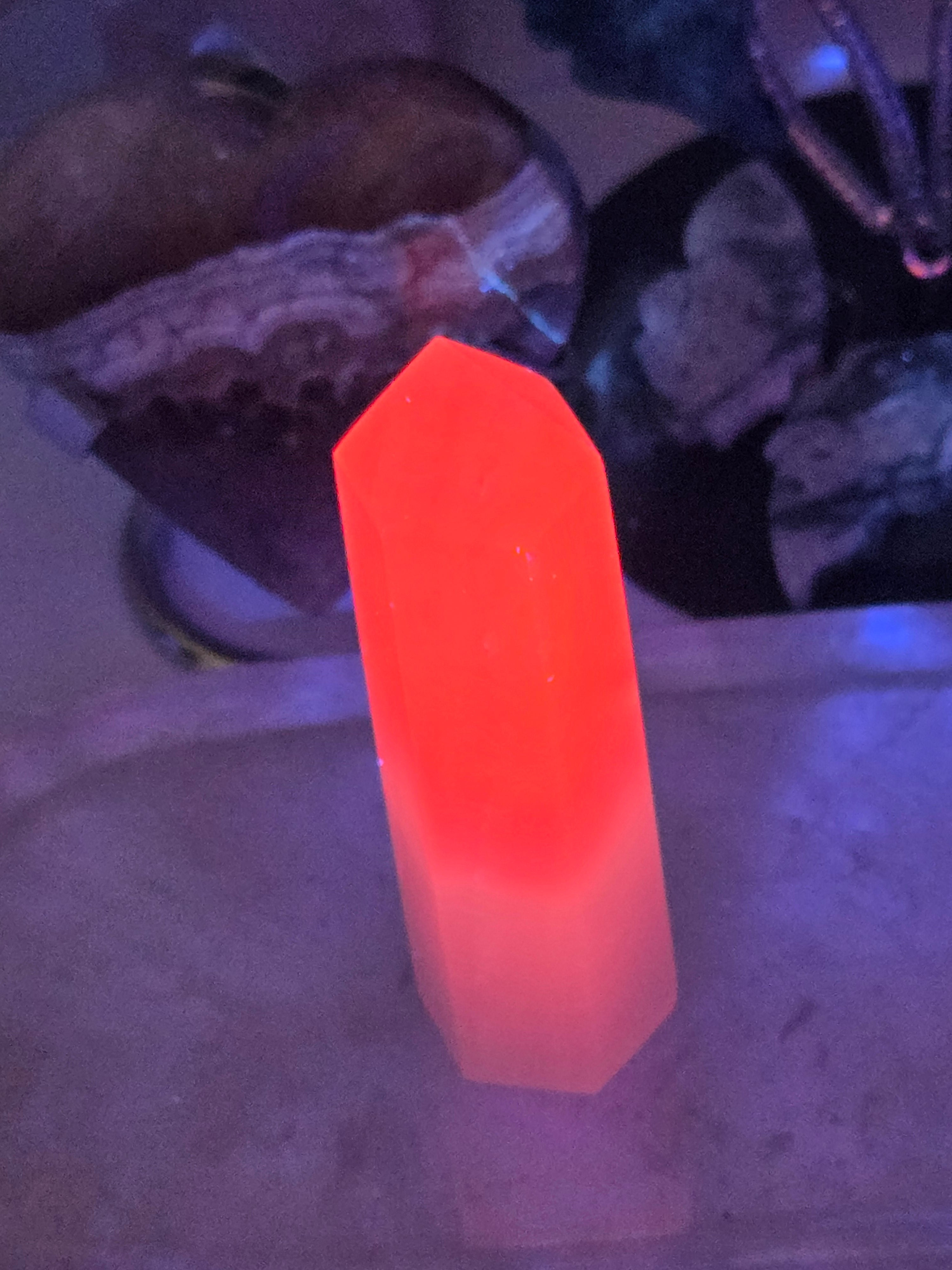 Mango calcite crystal tower