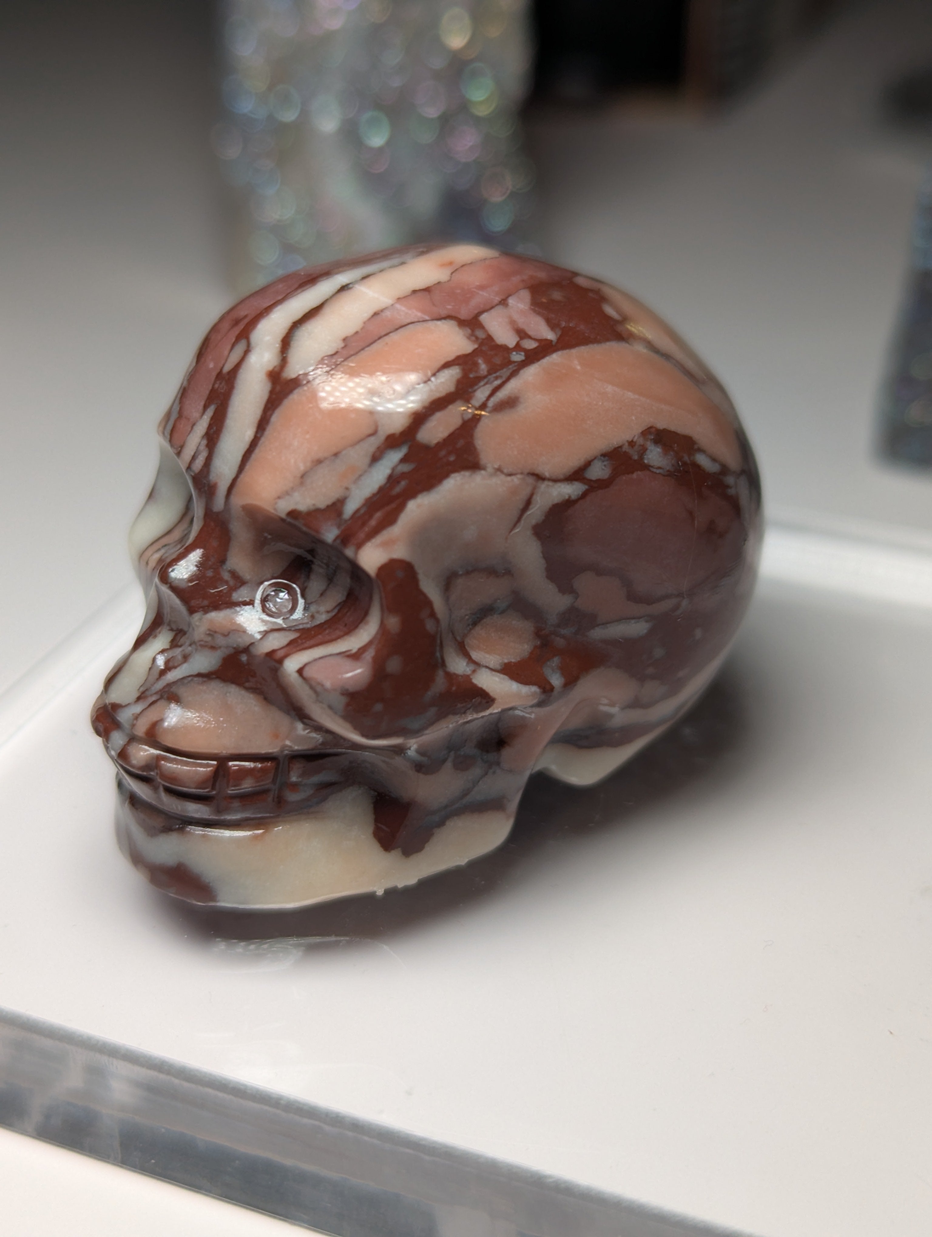 crystal  skull carving